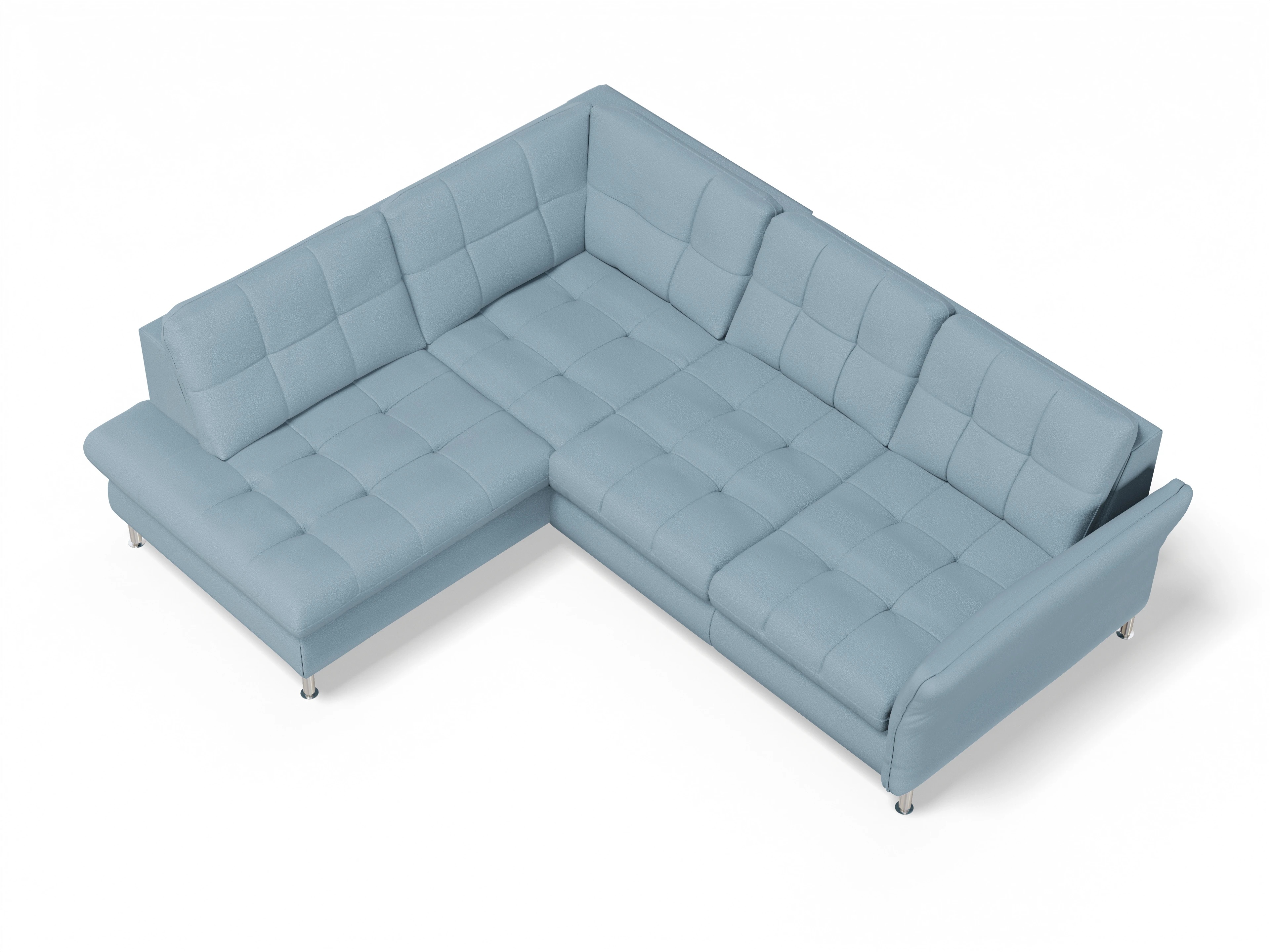 Sitz Concept smart 1064 1KO Medium L Ansicht des Produktes SC Smart 1064 Ecksofa links Abschluss offen in Stoff Blau