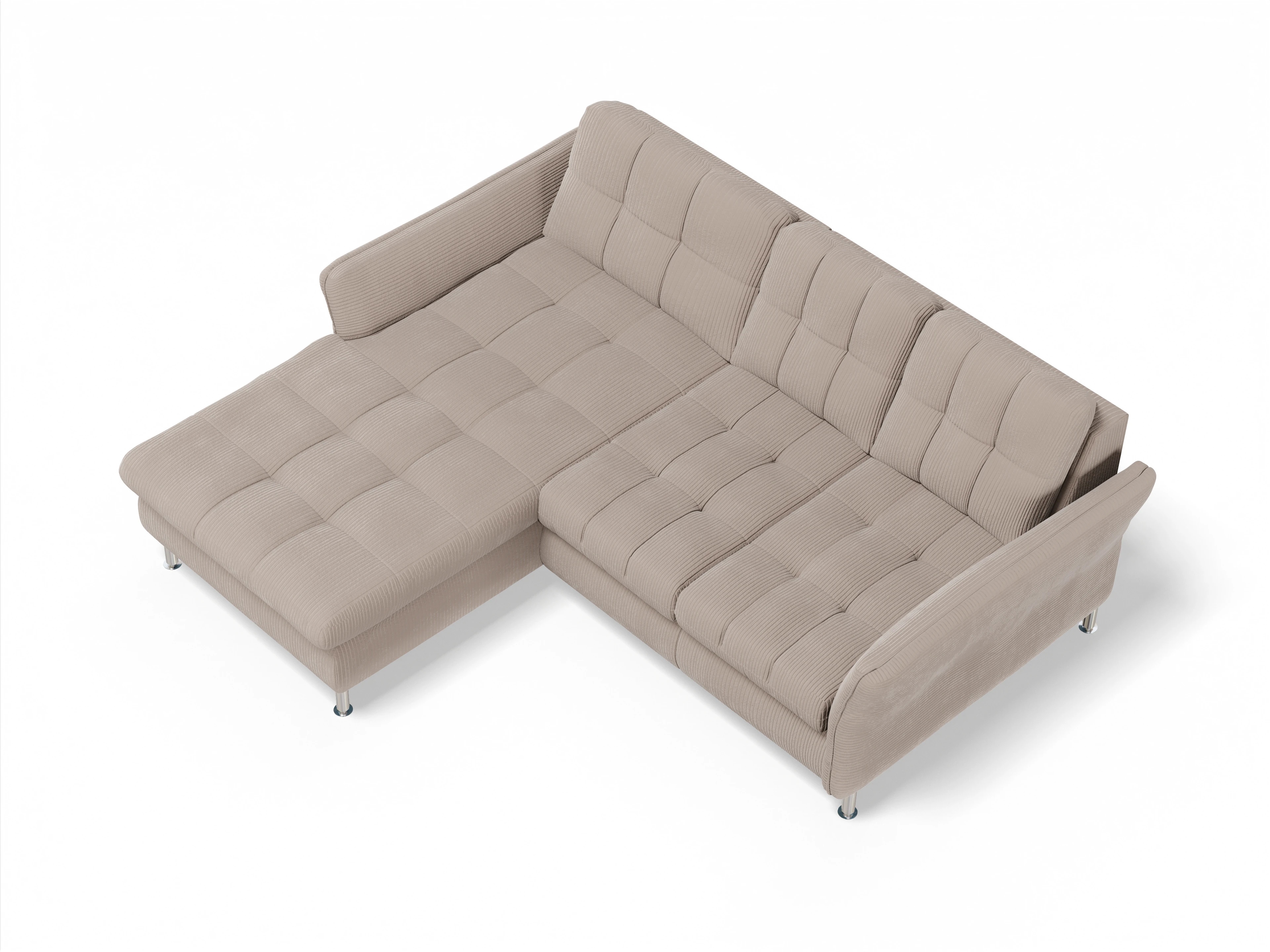 Ansicht des Produktes SC Smart 1064 Ecksofa links Abschluss offen in Stoff Grau