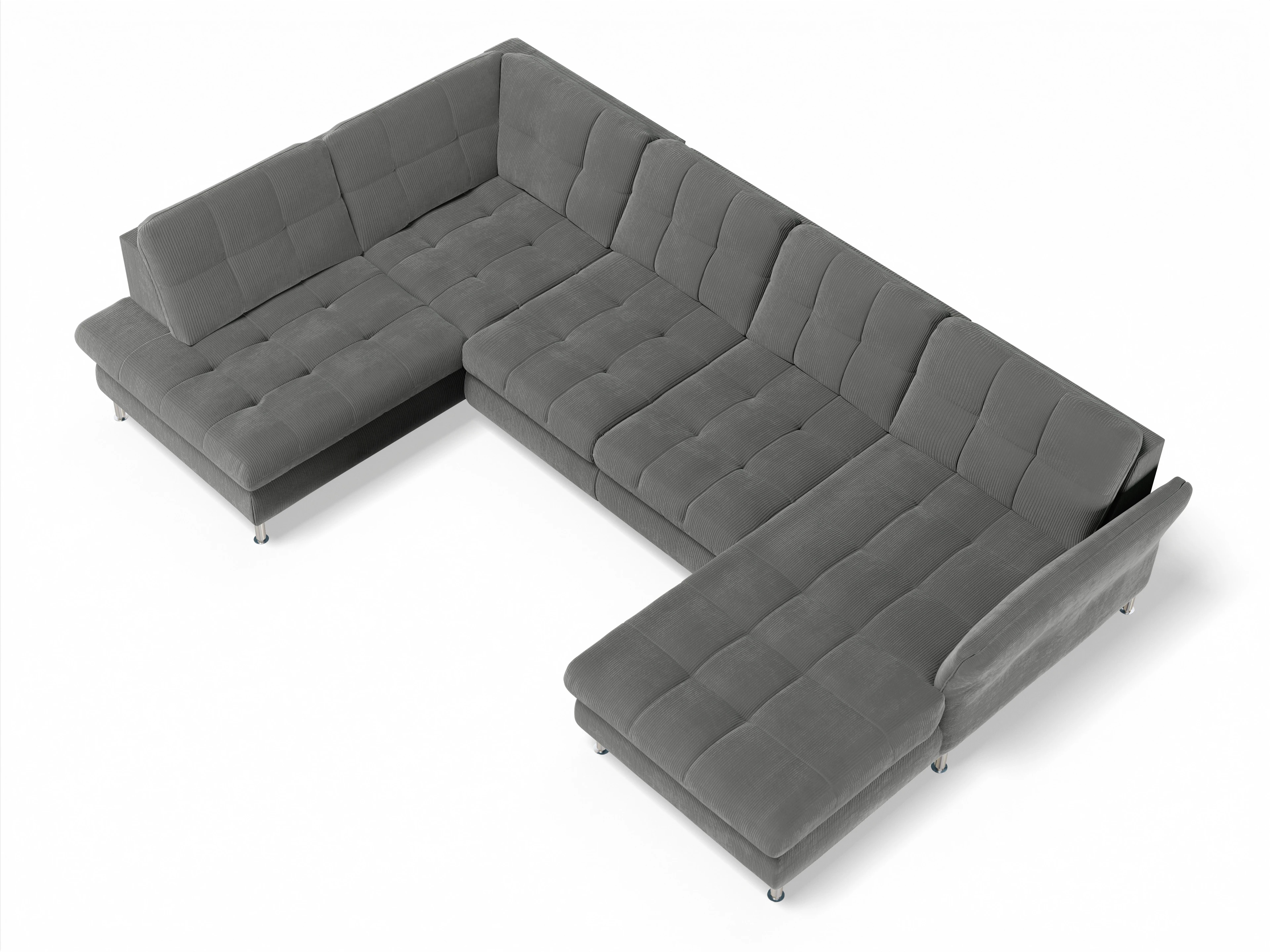 Ansicht des Produktes SC Smart 1064 Wohnlandschaft offen beidseitig in Stoff Grau