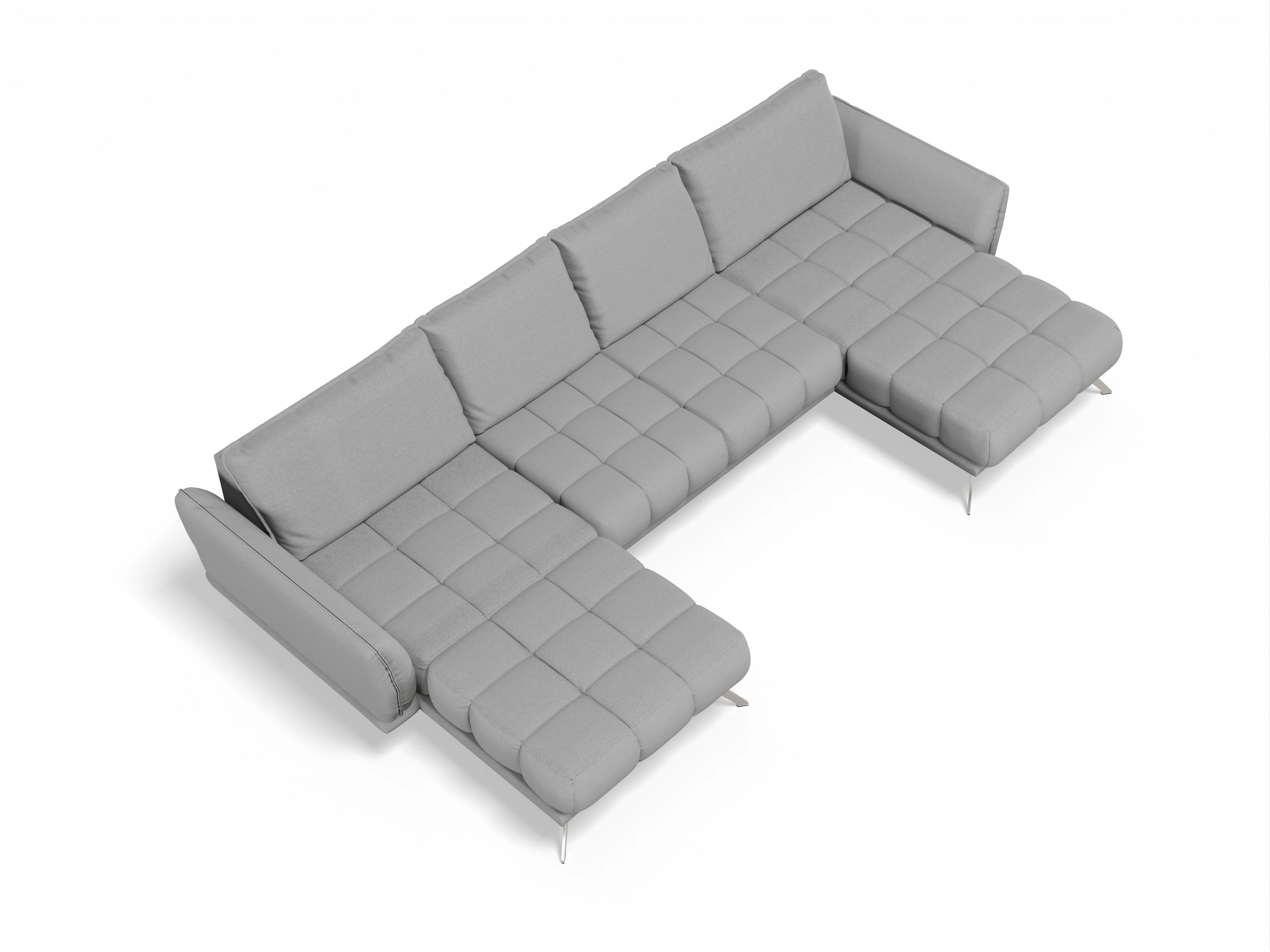 Ansicht des Produktes SC Smart 1065 Wohnlandschaft offen beidseitig in Stoff Grau