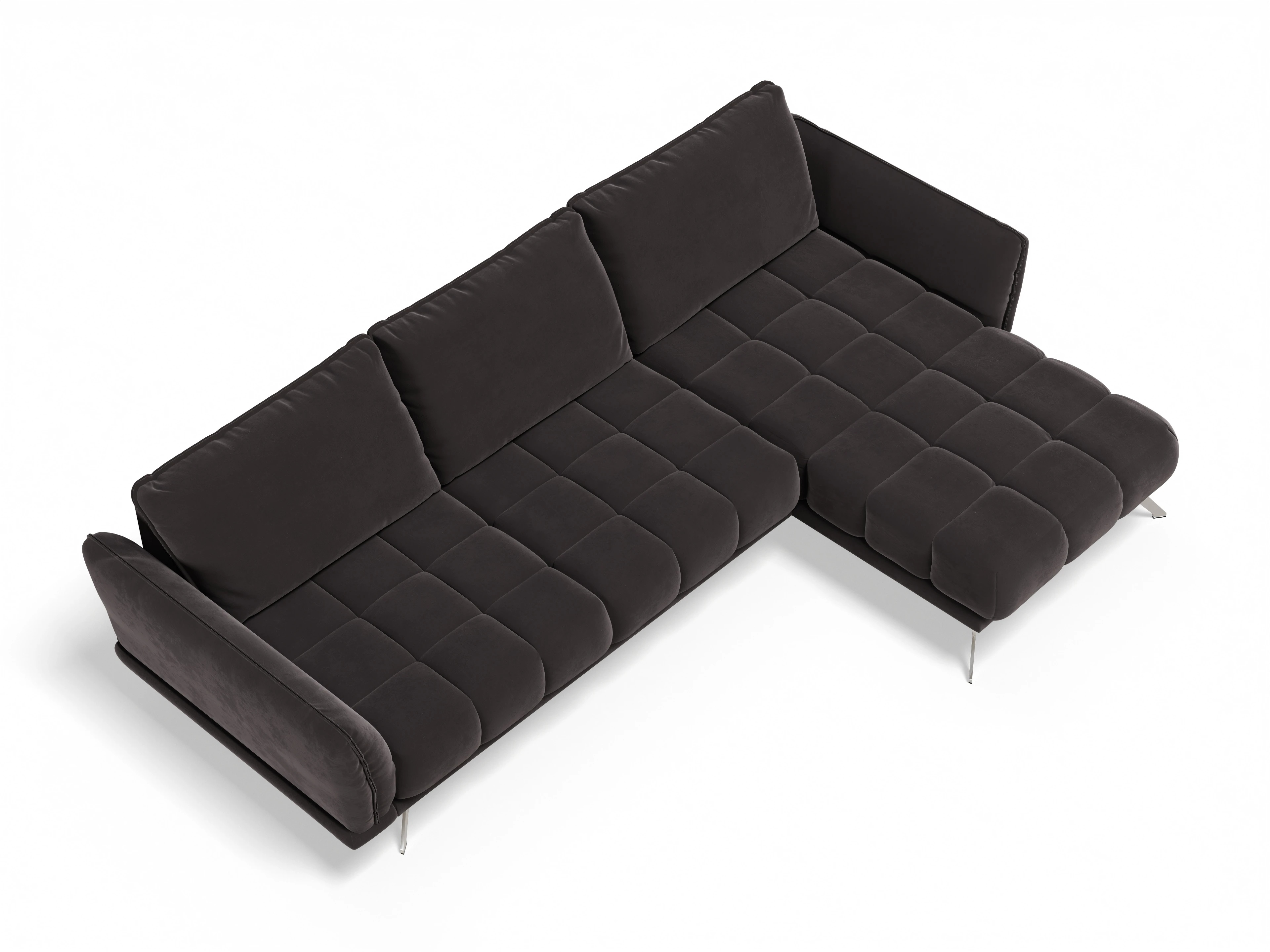 Ansicht des Produktes SC Smart 1065 Ecksofa rechts Abschluss offen in Stoff Grau