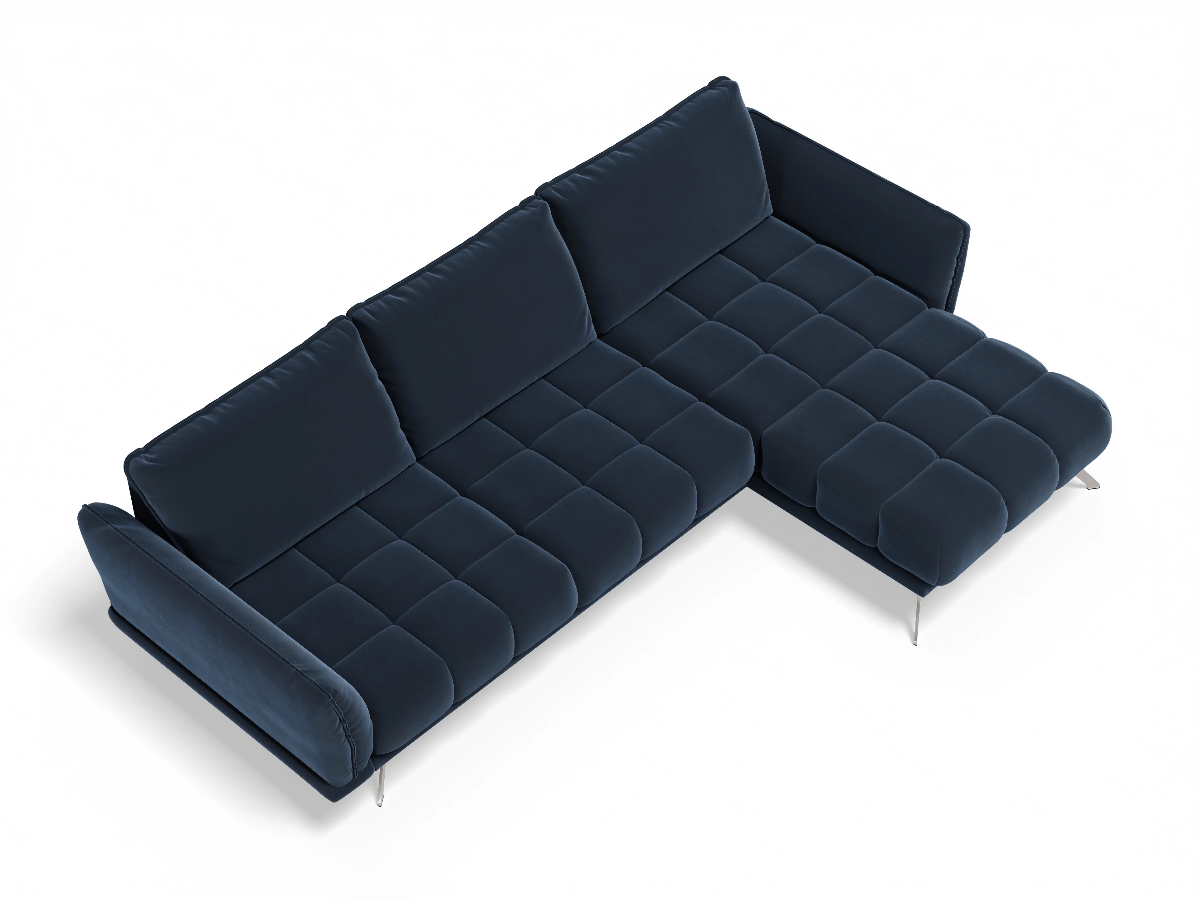 Ansicht des Produktes SC Smart 1065 Ecksofa rechts Abschluss offen in Stoff Blau