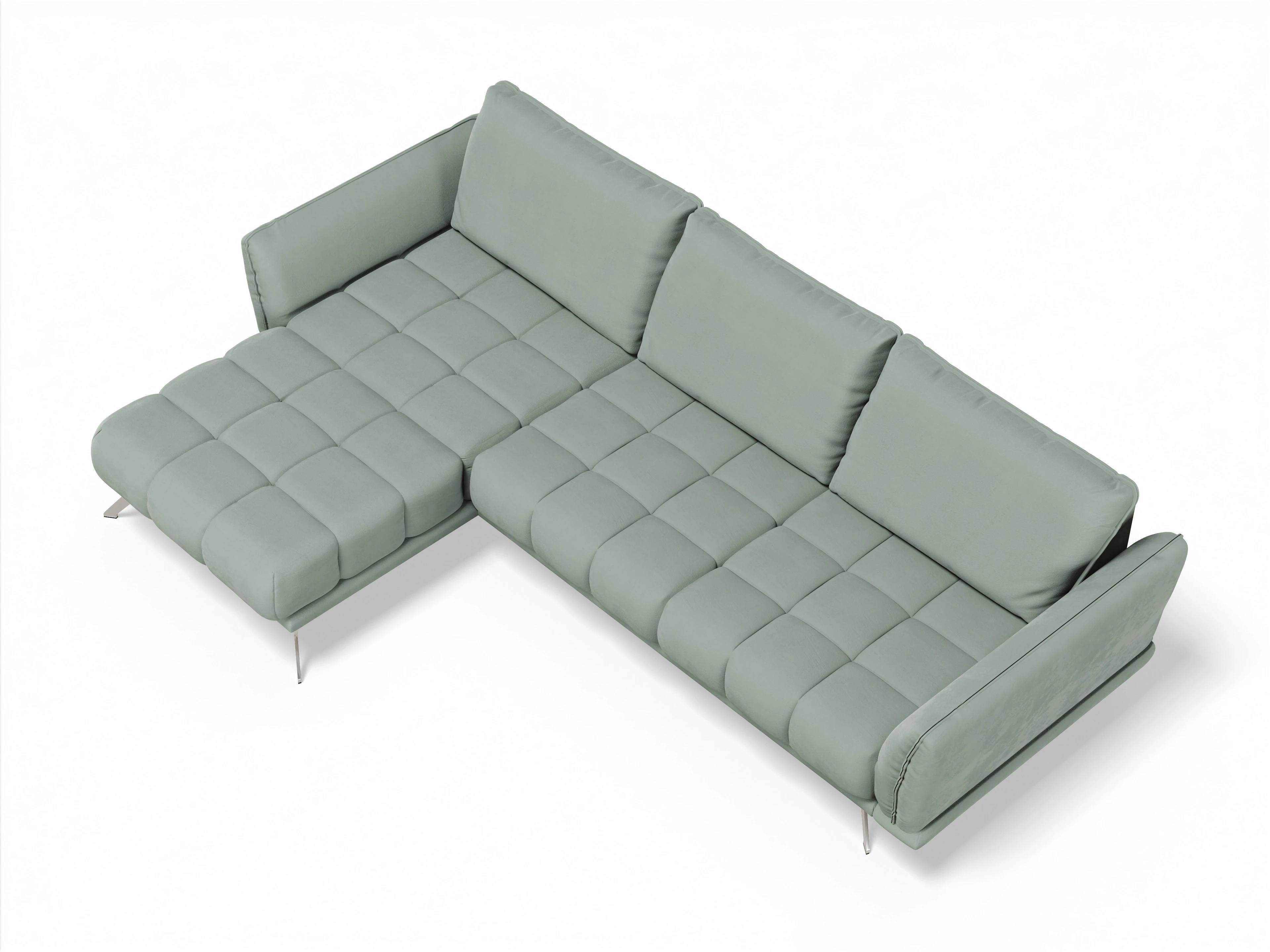 Ansicht des Produktes SC Smart 1065 Ecksofa links Abschluss offen in Stoff Grau