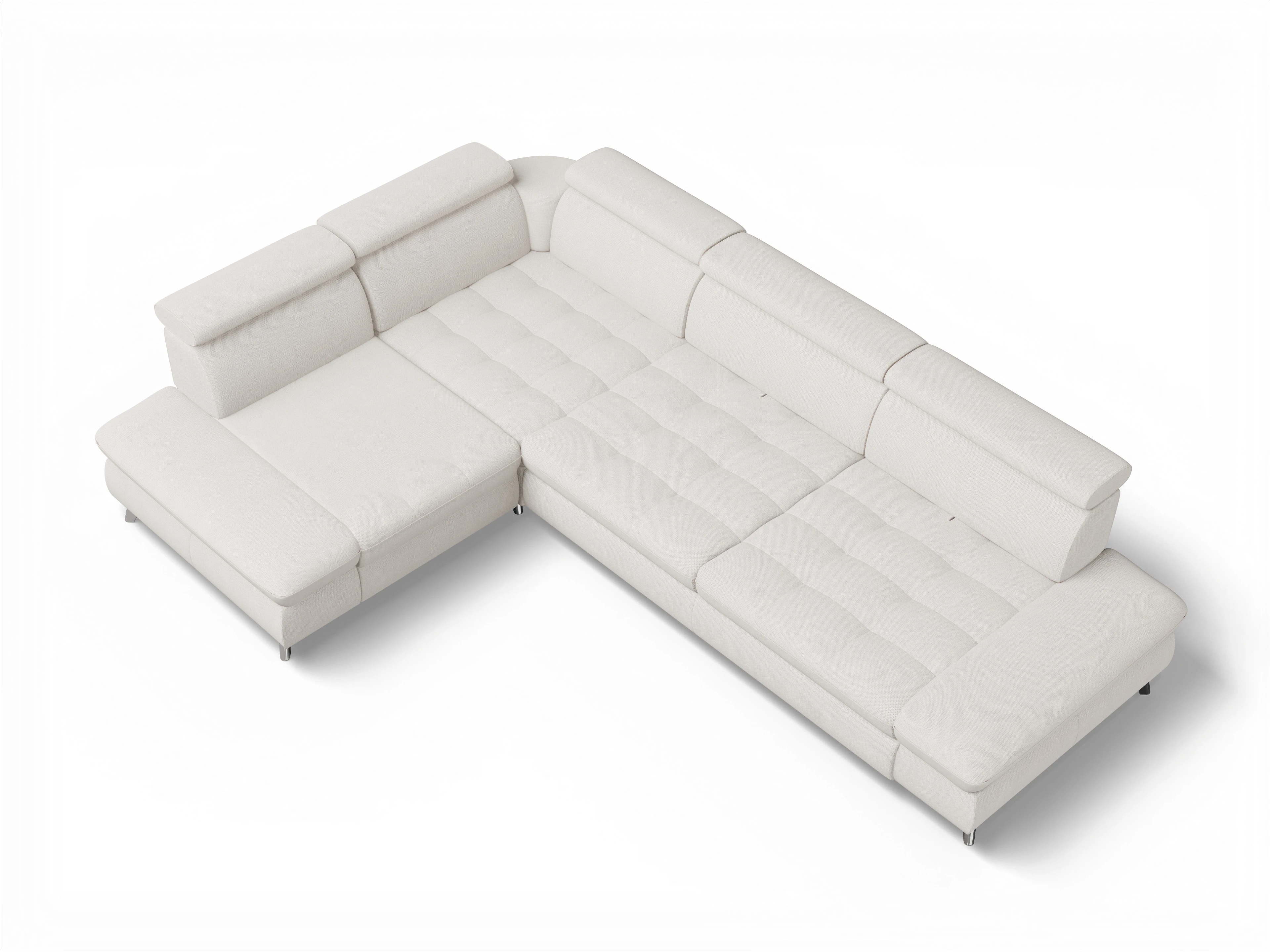 Ansicht des Produktes Memphis Stoff Ecksofa links mit Armlehne in Stoff Beige