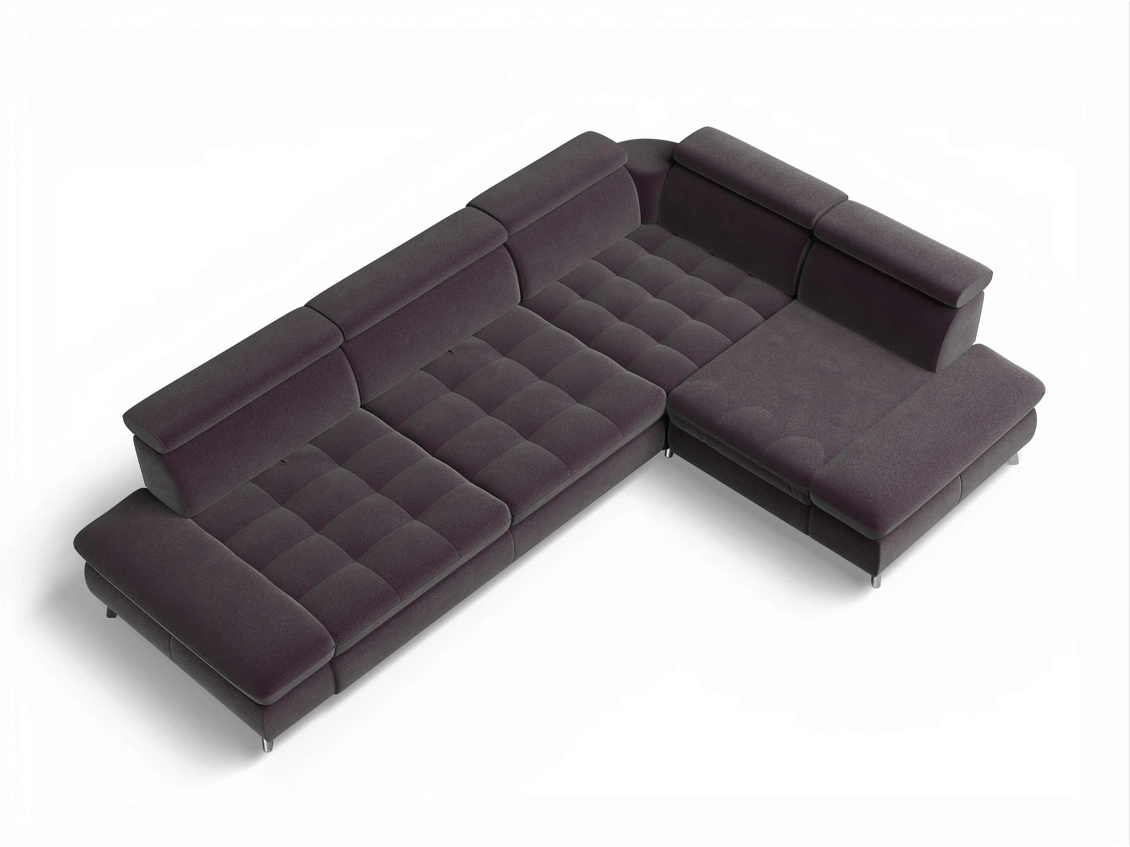 Ansicht des Produktes Memphis Stoff Ecksofa rechts mit Armlehne in Stoff Rot