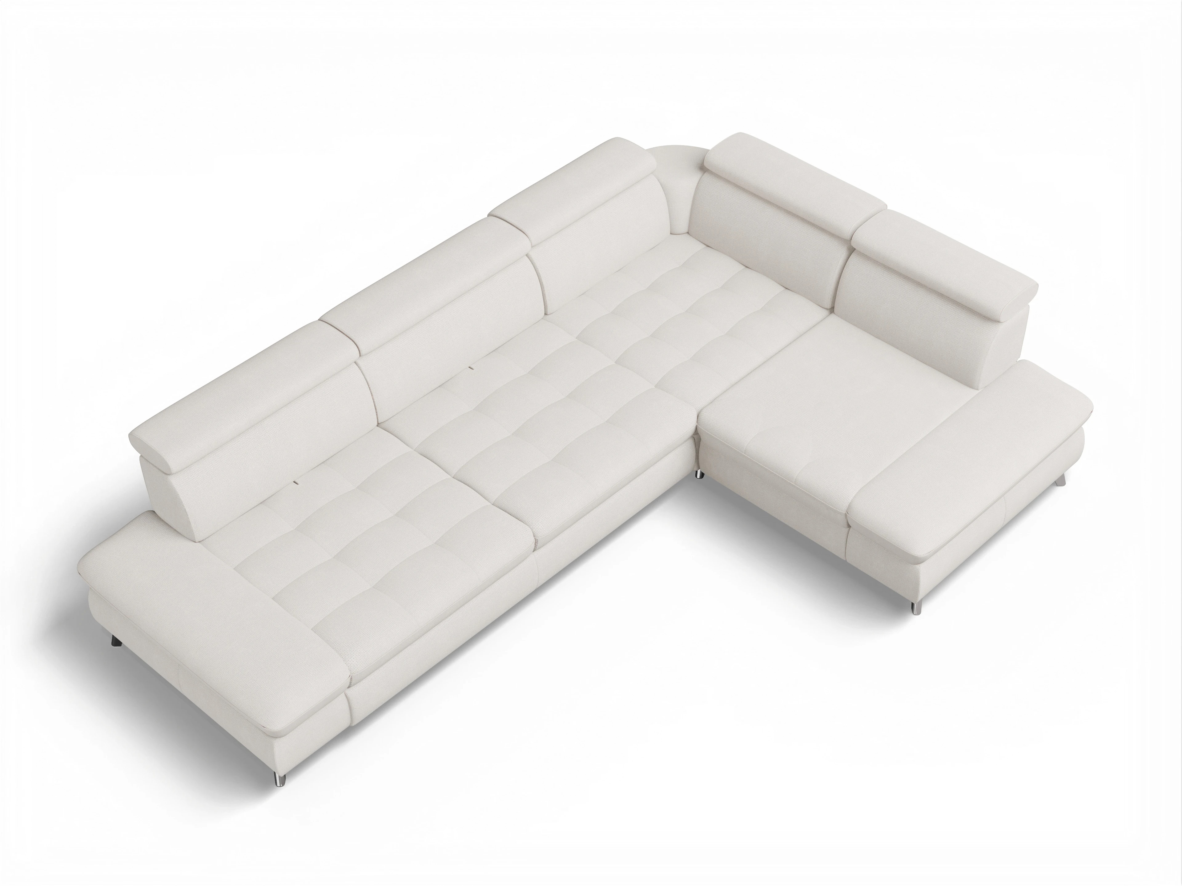 Ansicht des Produktes Memphis Stoff Ecksofa rechts mit Armlehne in Stoff Beige