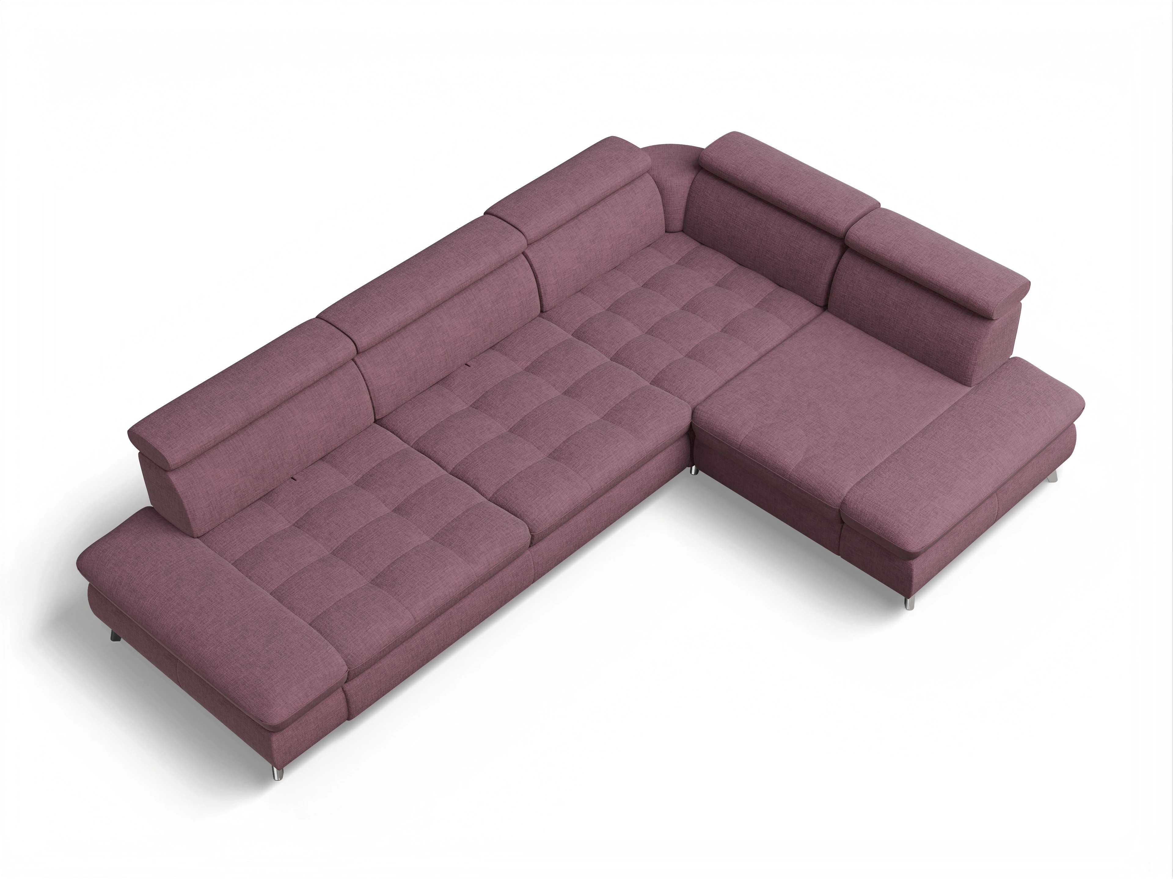 Ansicht des Produktes Memphis Stoff Ecksofa rechts mit Armlehne in Stoff Rot