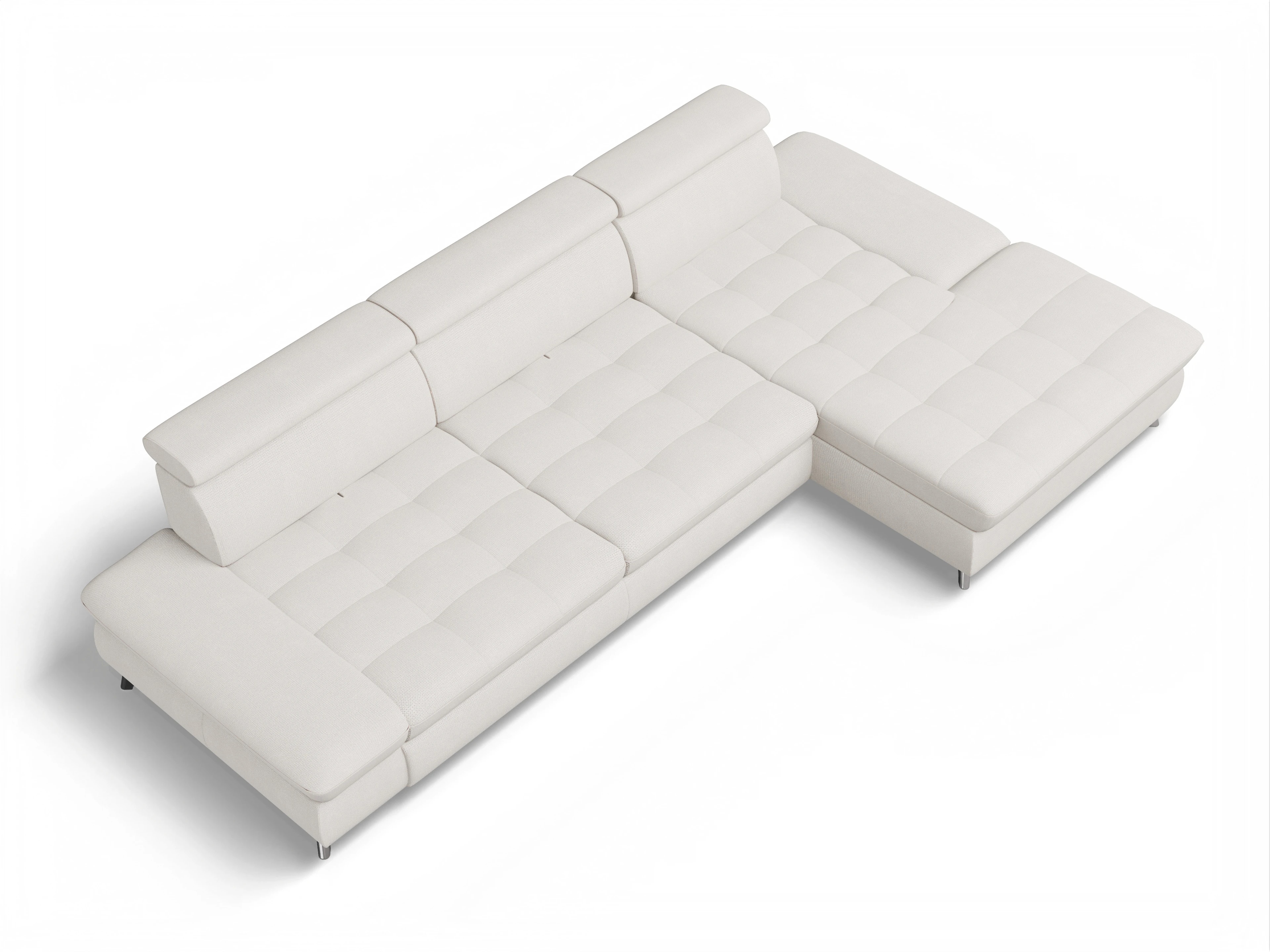 Ansicht des Produktes Memphis Stoff Ecksofa rechts Abschluss offen in Stoff Beige