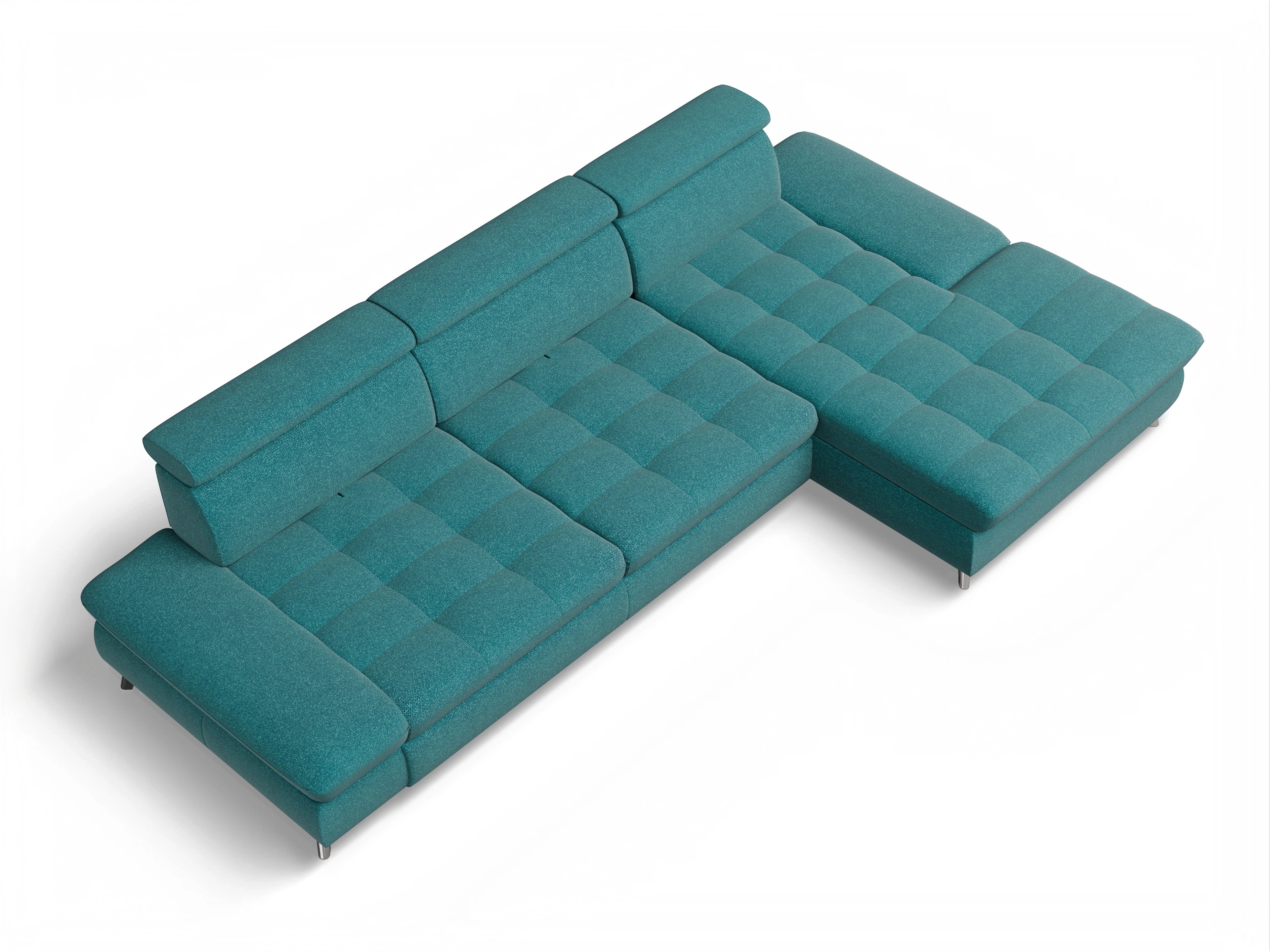 Ansicht des Produktes Memphis Stoff Ecksofa rechts Abschluss offen in Stoff Gelb