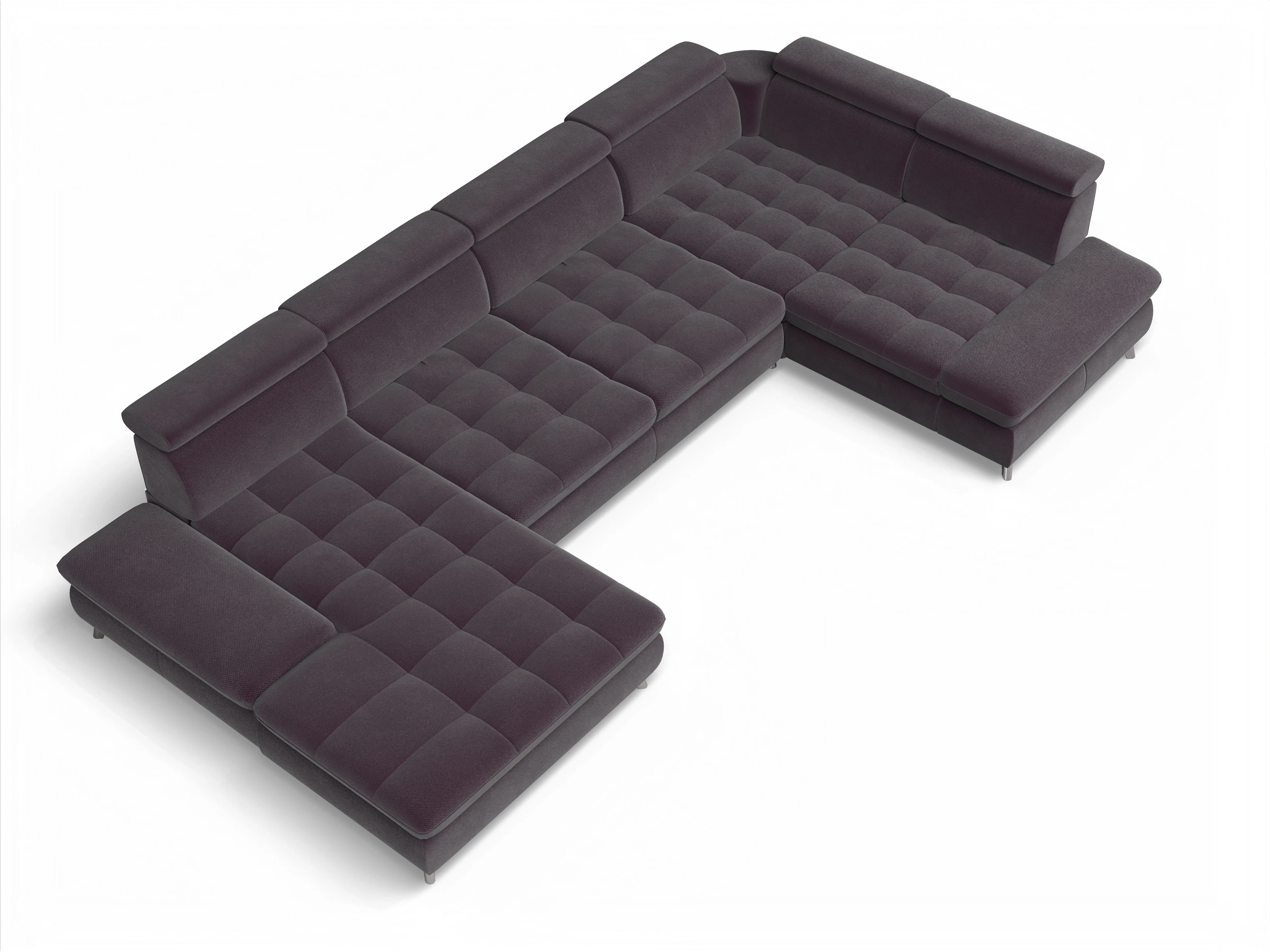 Ansicht des Produktes Memphis Stoff Wohnlandschaft Armlehne rechts Abschluss offen links in Stoff Rot