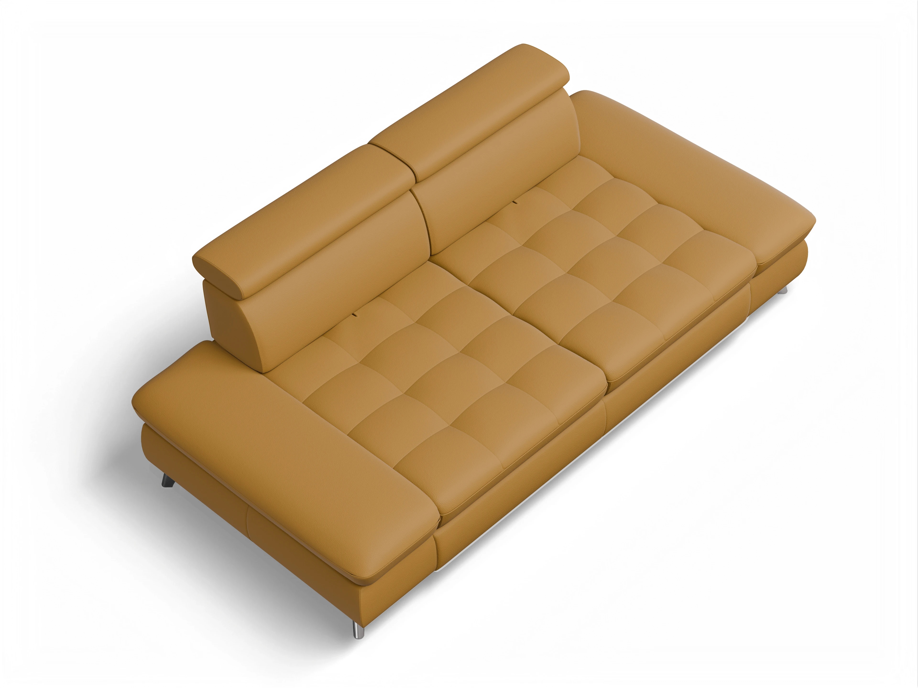 Ansicht des Produktes Memphis Stoff 2-Sitzer Sofa in Leder Gelb