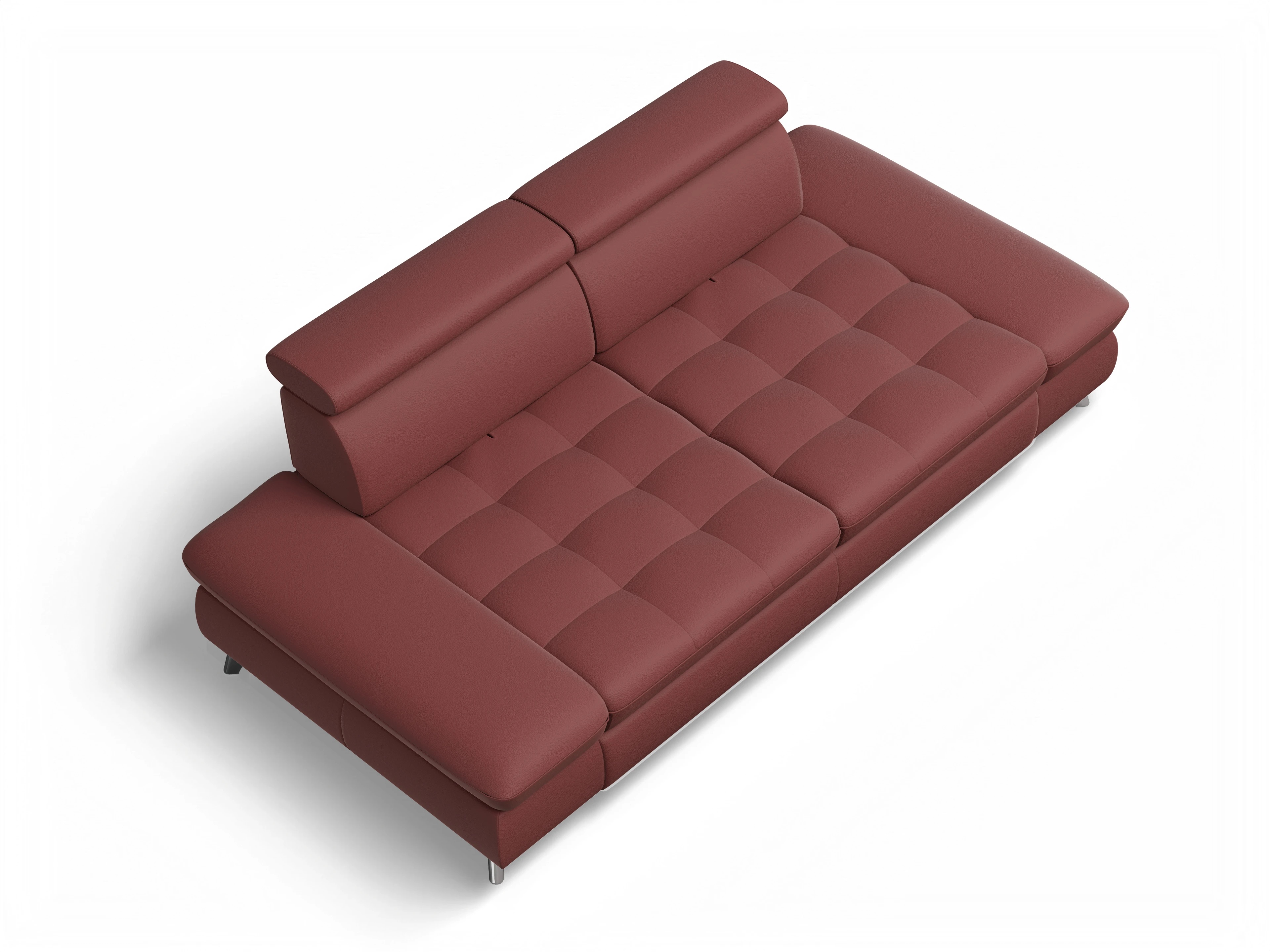 Ansicht des Produktes Memphis Stoff 2-Sitzer Sofa in Leder Rot