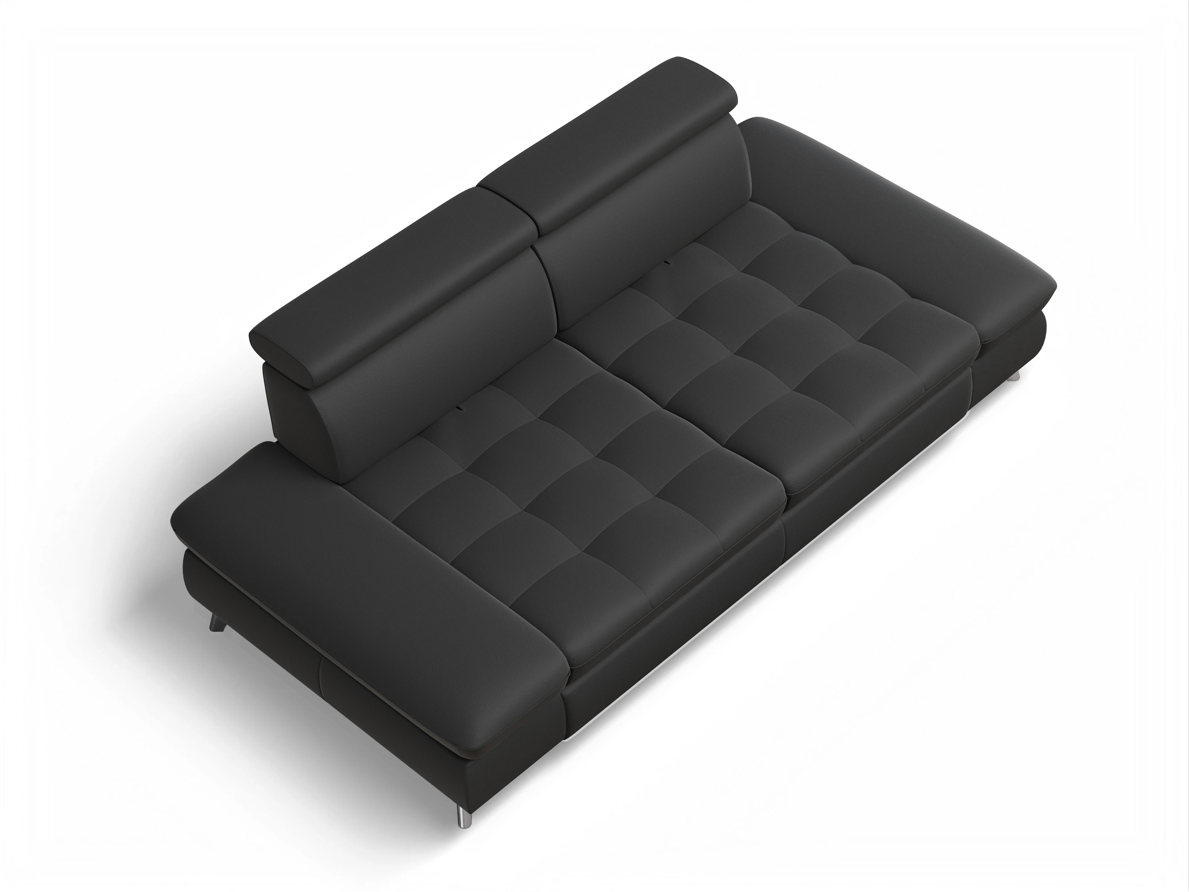 Ansicht des Produktes Memphis Stoff 2-Sitzer Sofa in Leder Schwarz