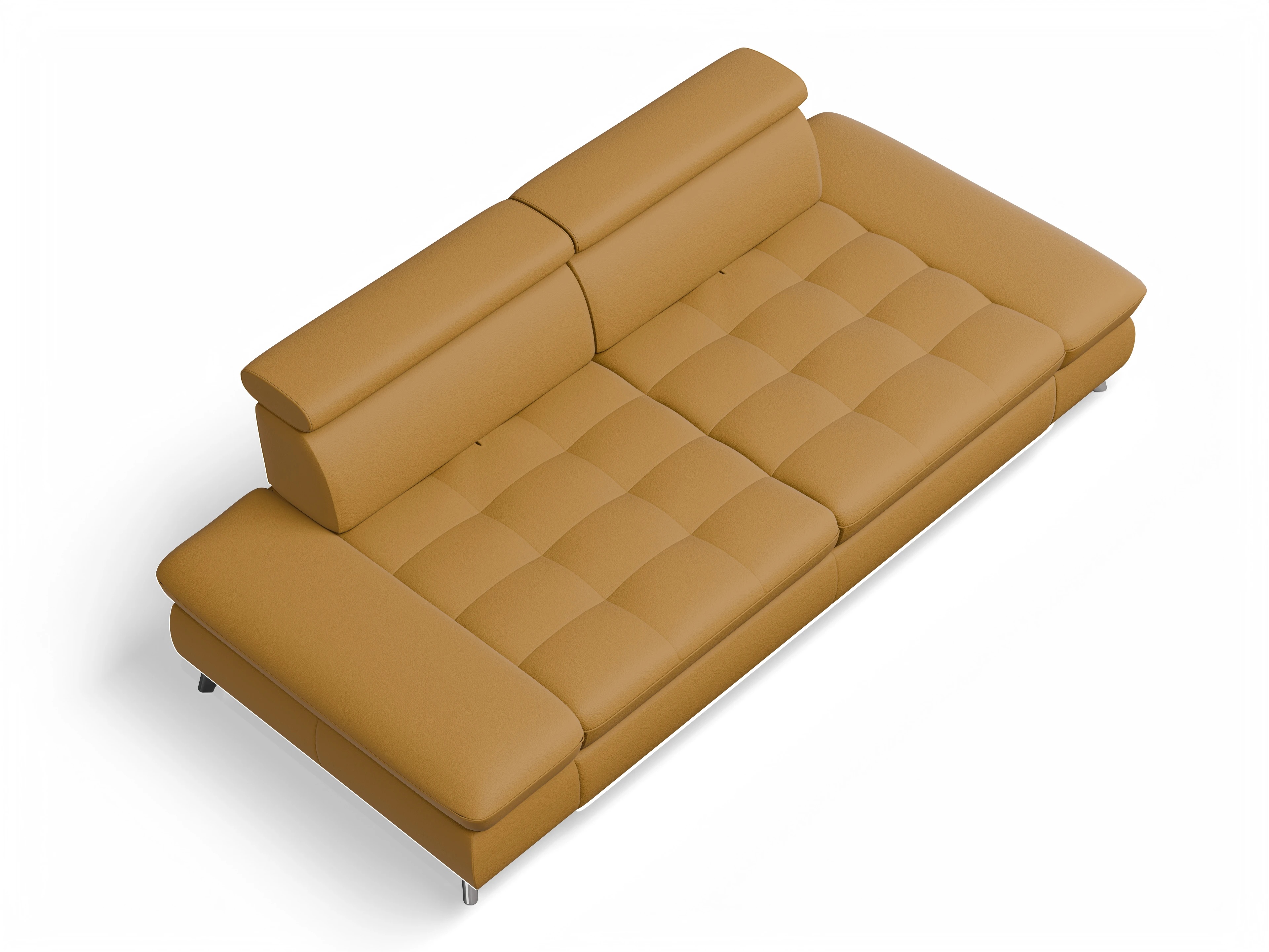 Ansicht des Produktes Memphis Stoff 3-Sitzer Sofa in Leder Gelb