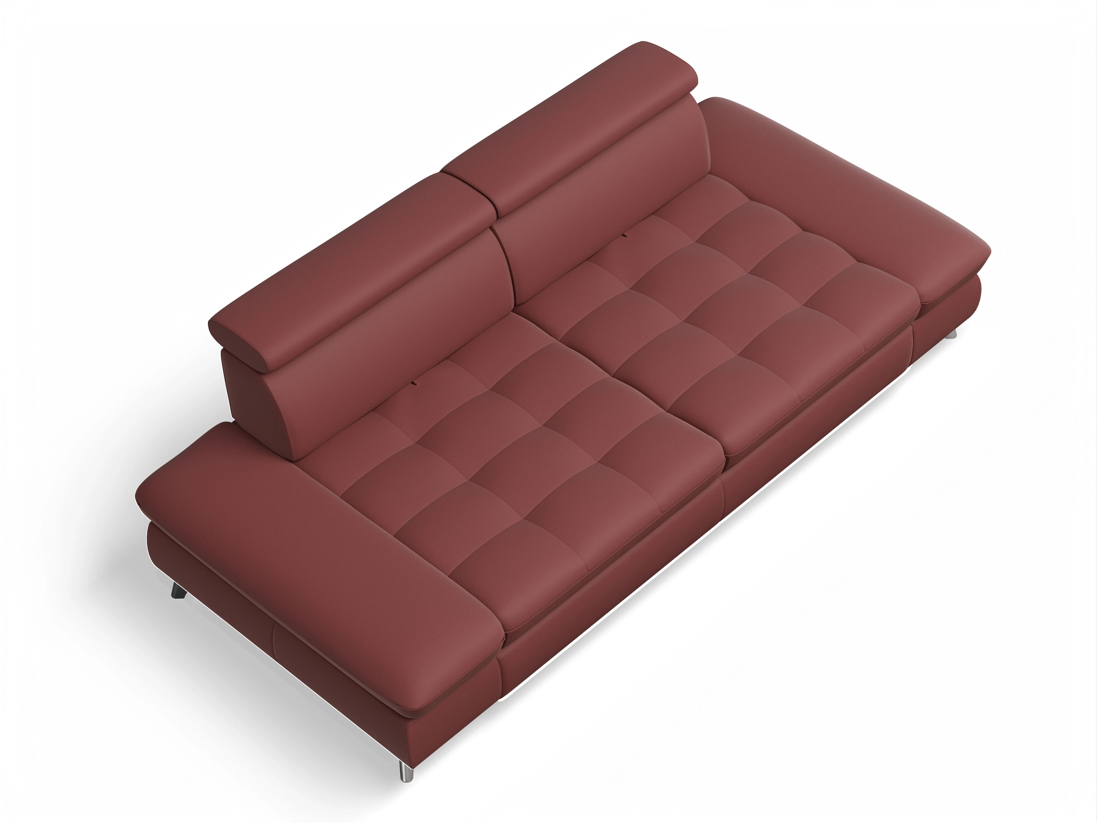 Ansicht des Produktes Memphis Stoff 3-Sitzer Sofa in Leder Rot