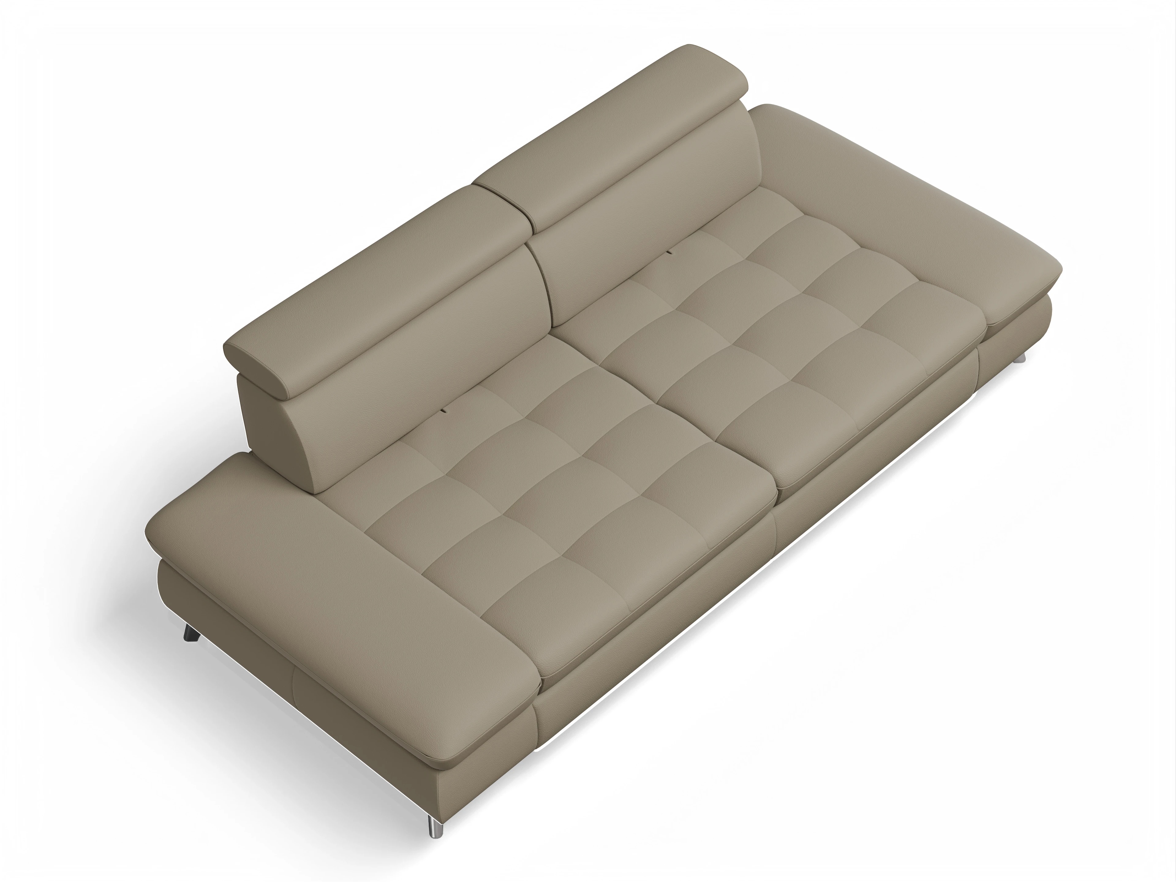 Ansicht des Produktes Memphis Stoff 3-Sitzer Sofa in Leder Braun