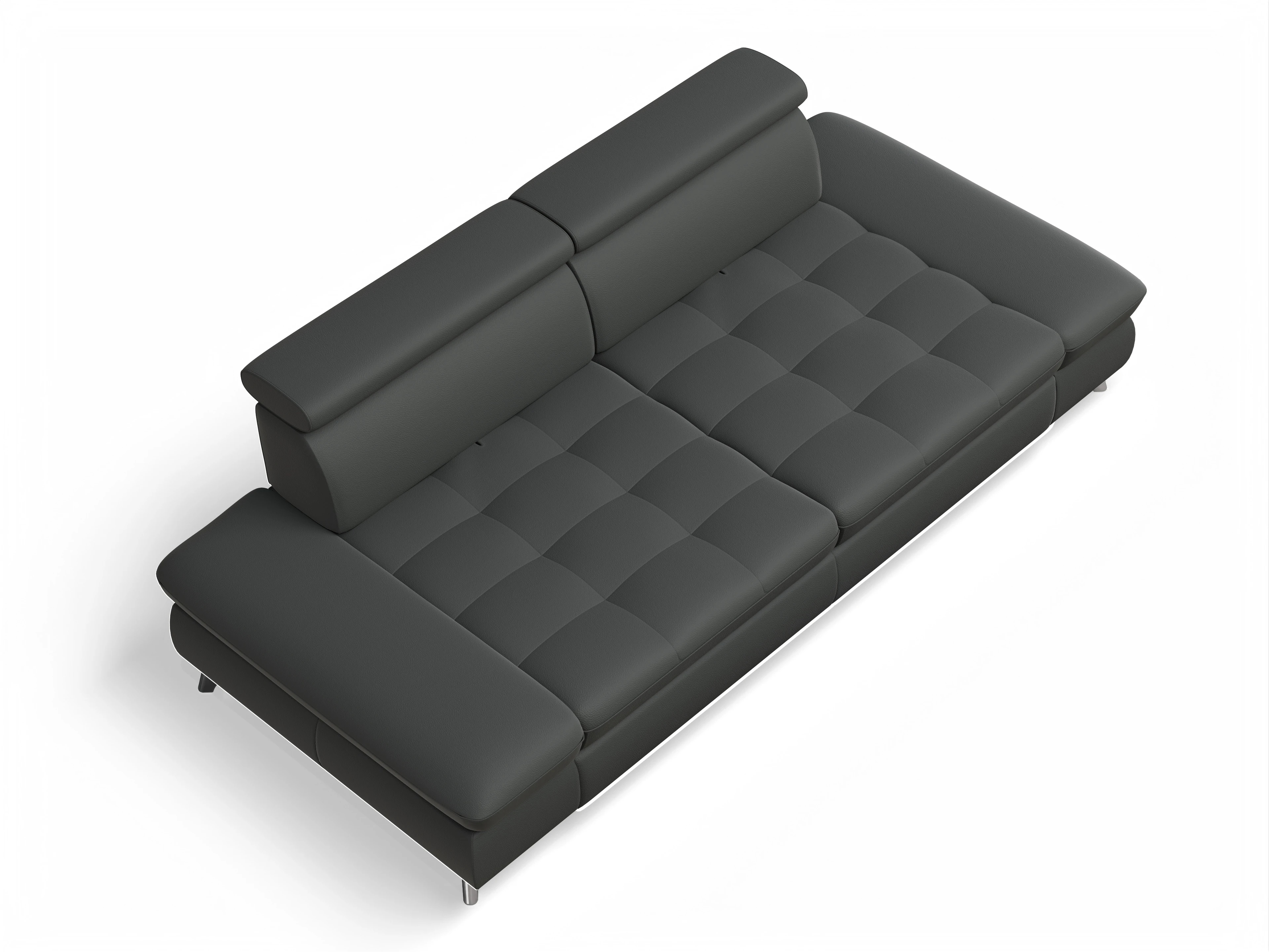 Ansicht des Produktes Memphis Stoff 3-Sitzer Sofa in Leder Grau