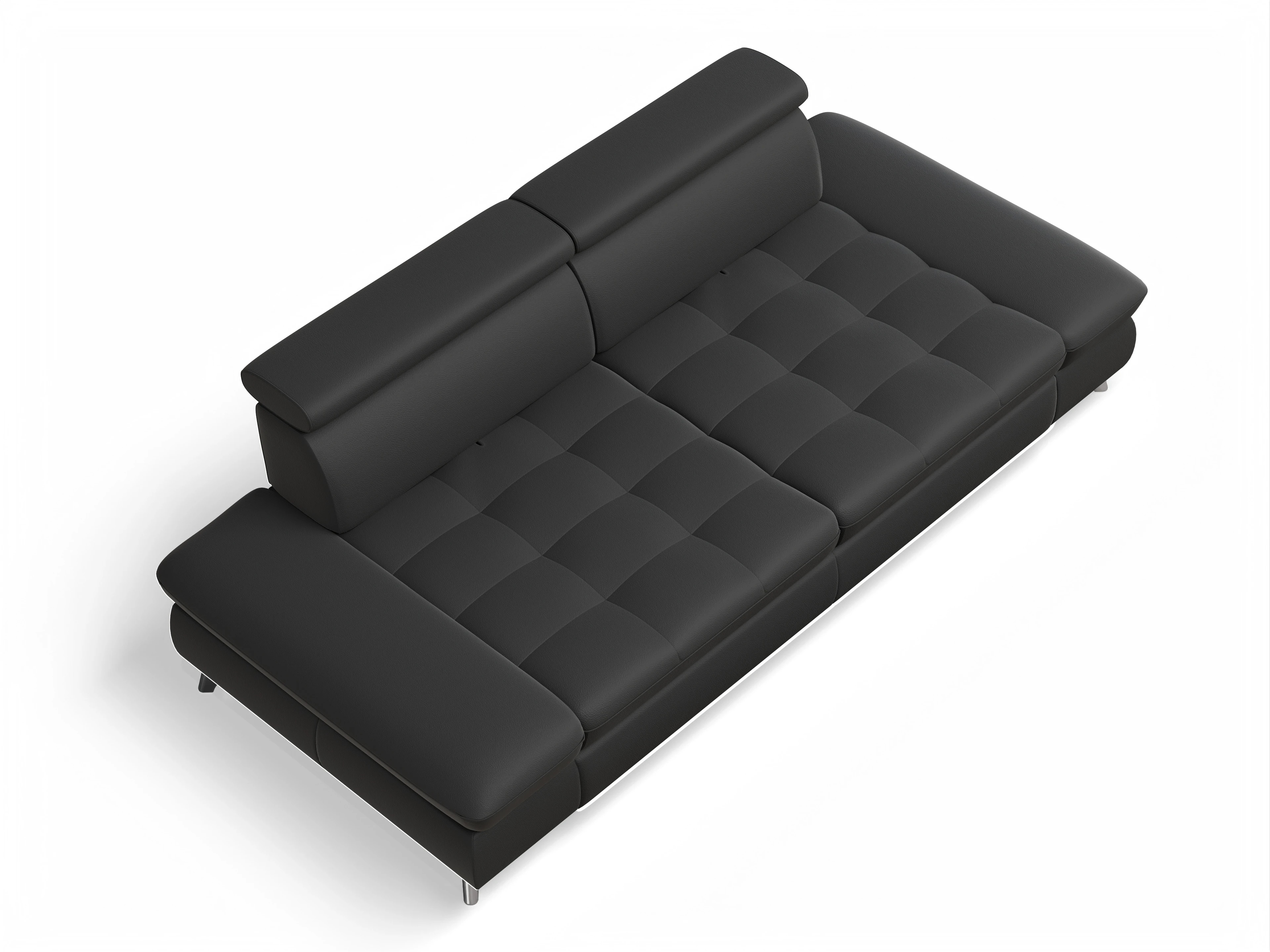 Ansicht des Produktes Memphis Stoff 3-Sitzer Sofa in Leder Schwarz