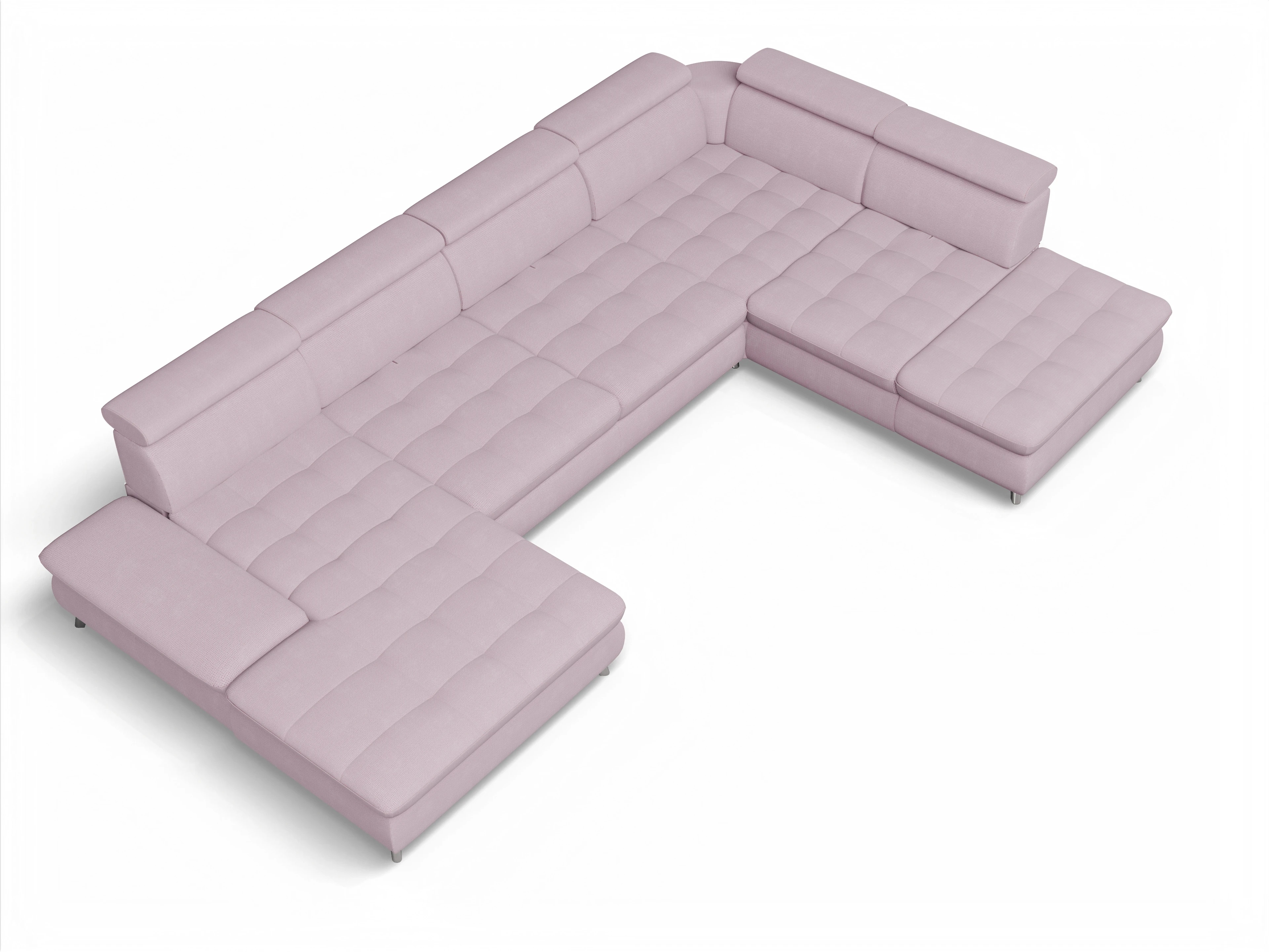Ansicht des Produktes Memphis Stoff Wohnlandschaft offen beidseitig in Stoff Rosa