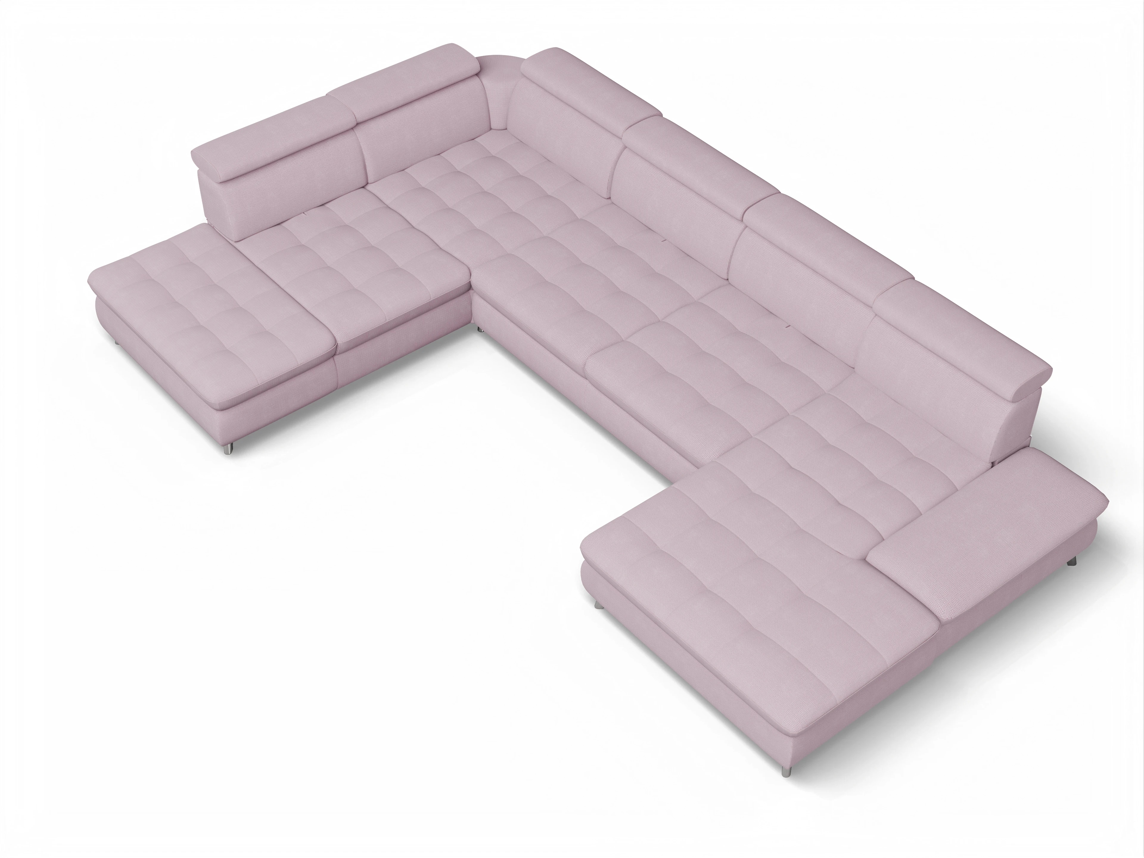 Ansicht des Produktes Memphis Stoff Wohnlandschaft offen beidseitig in Stoff Rosa