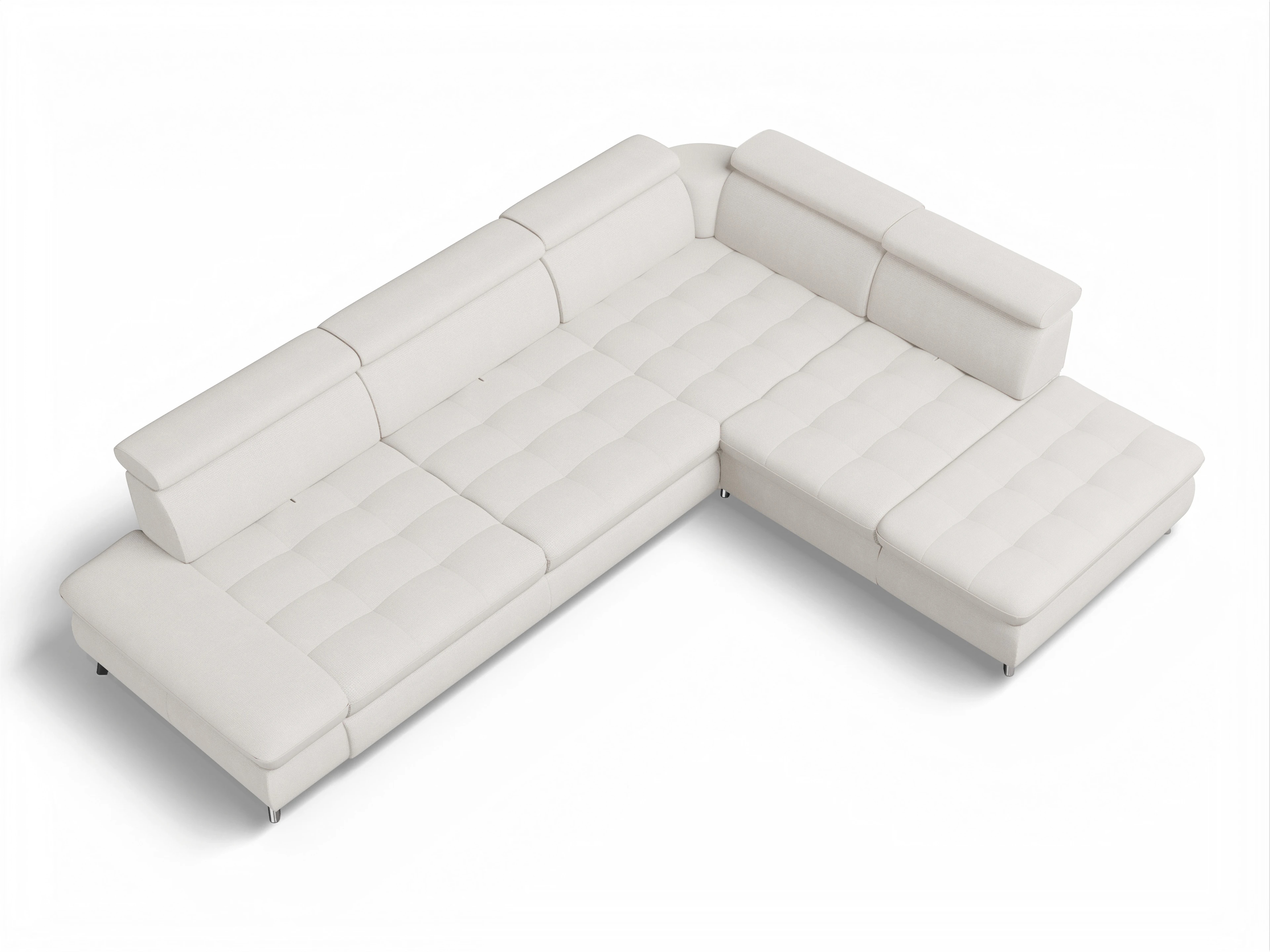Ansicht des Produktes Memphis Stoff Ecksofa rechts Abschluss offen in Stoff Beige