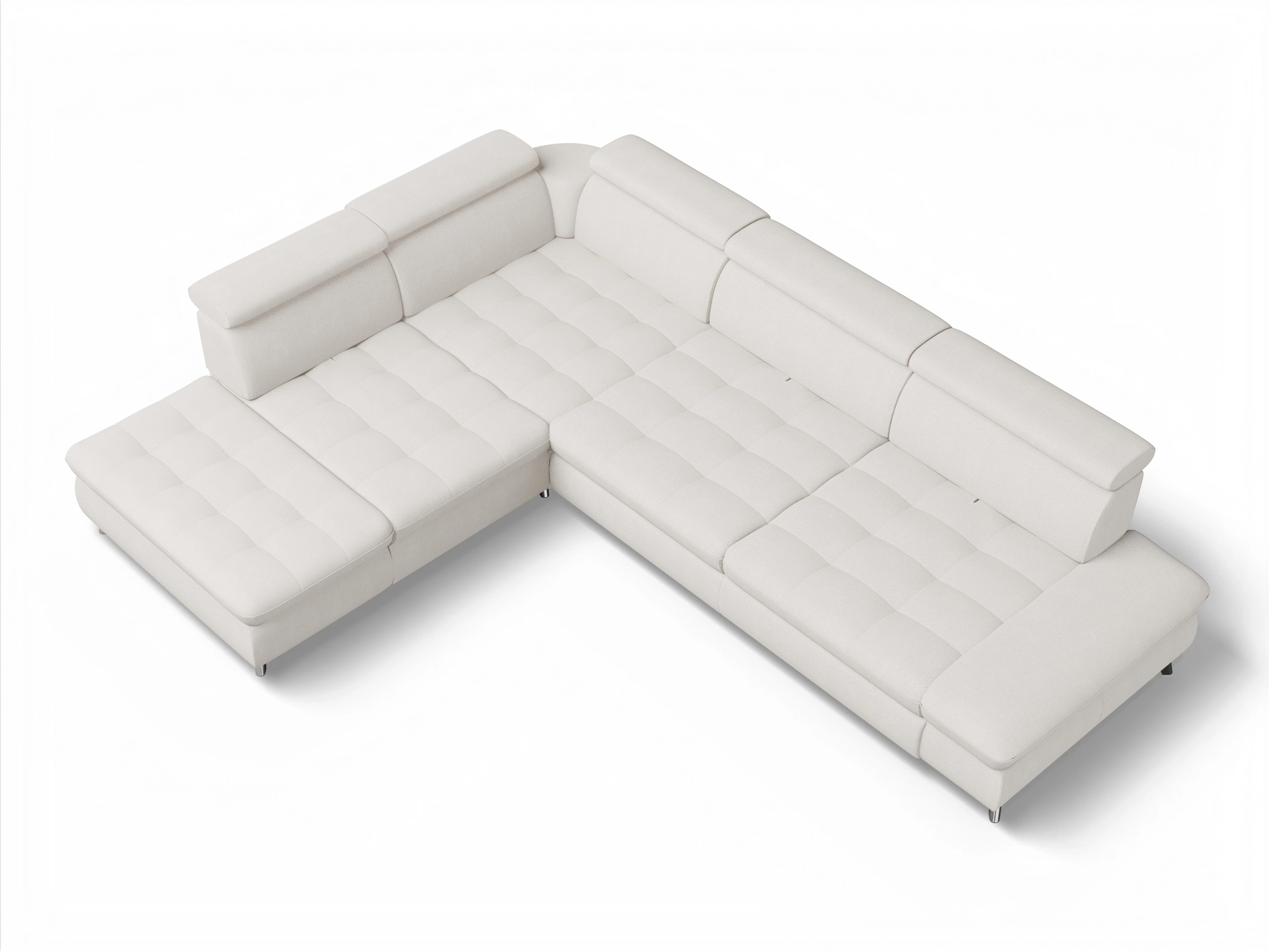 Ansicht des Produktes Memphis Stoff Ecksofa links Abschluss offen in Stoff Beige