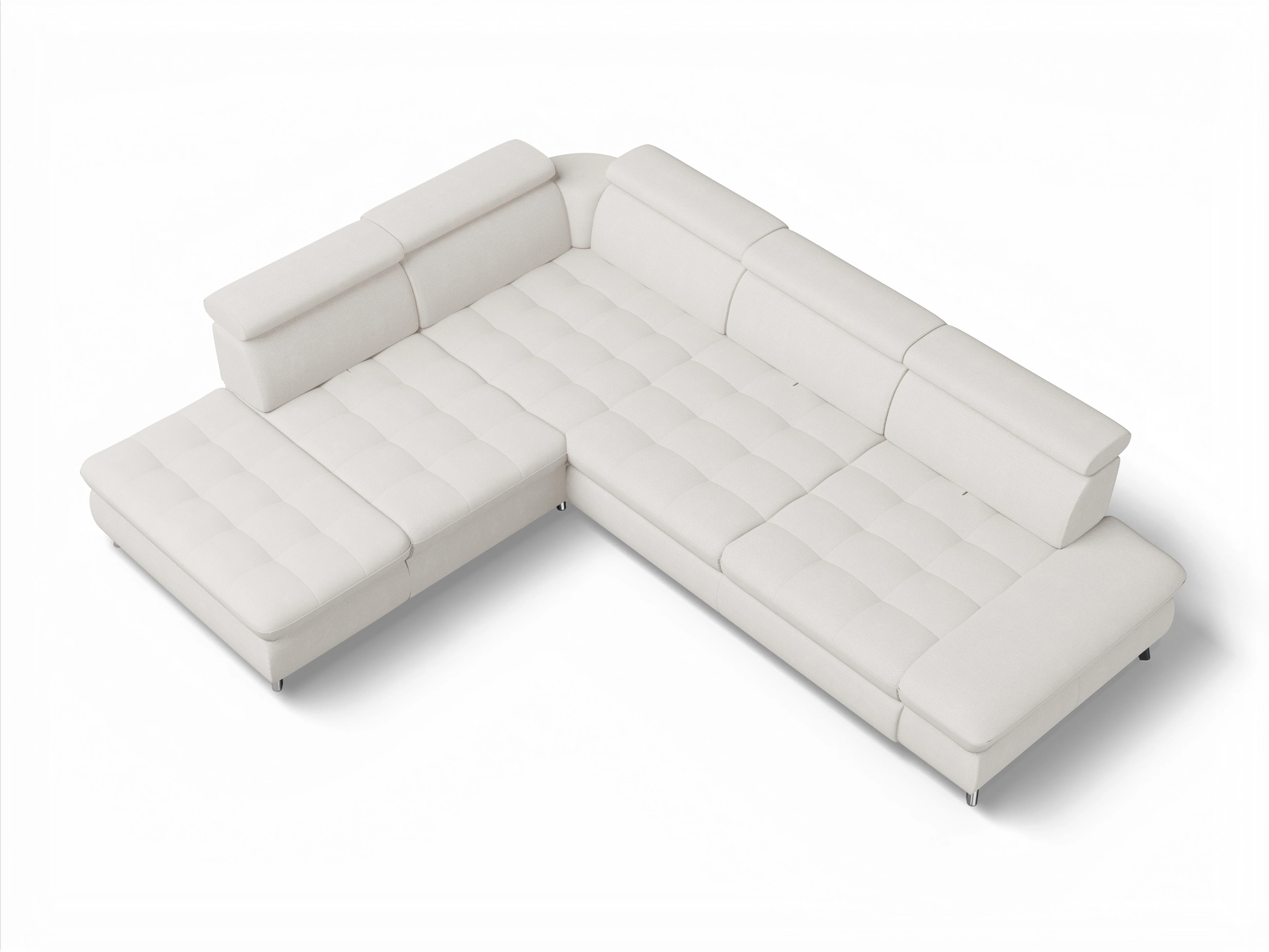 Ansicht des Produktes Memphis Stoff Ecksofa links Abschluss offen in Stoff Beige