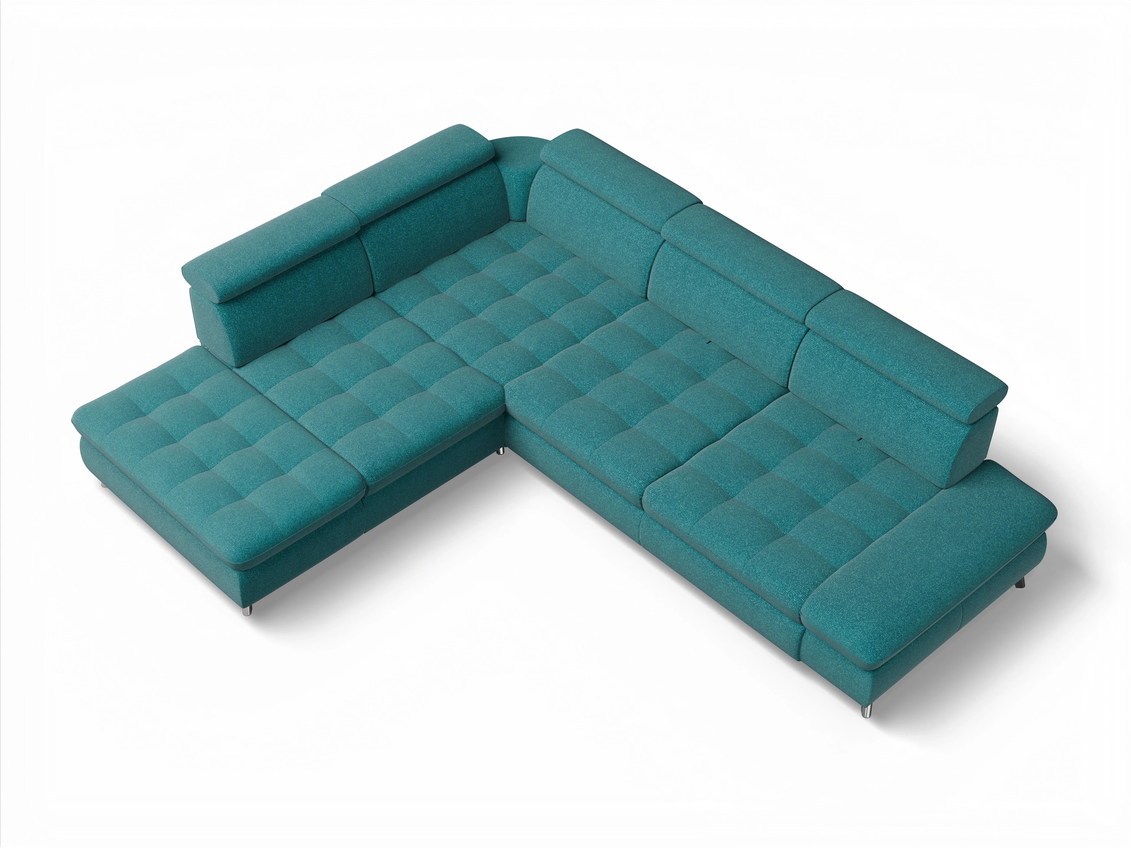 Ansicht des Produktes Memphis Stoff Ecksofa links Abschluss offen in Stoff Gelb