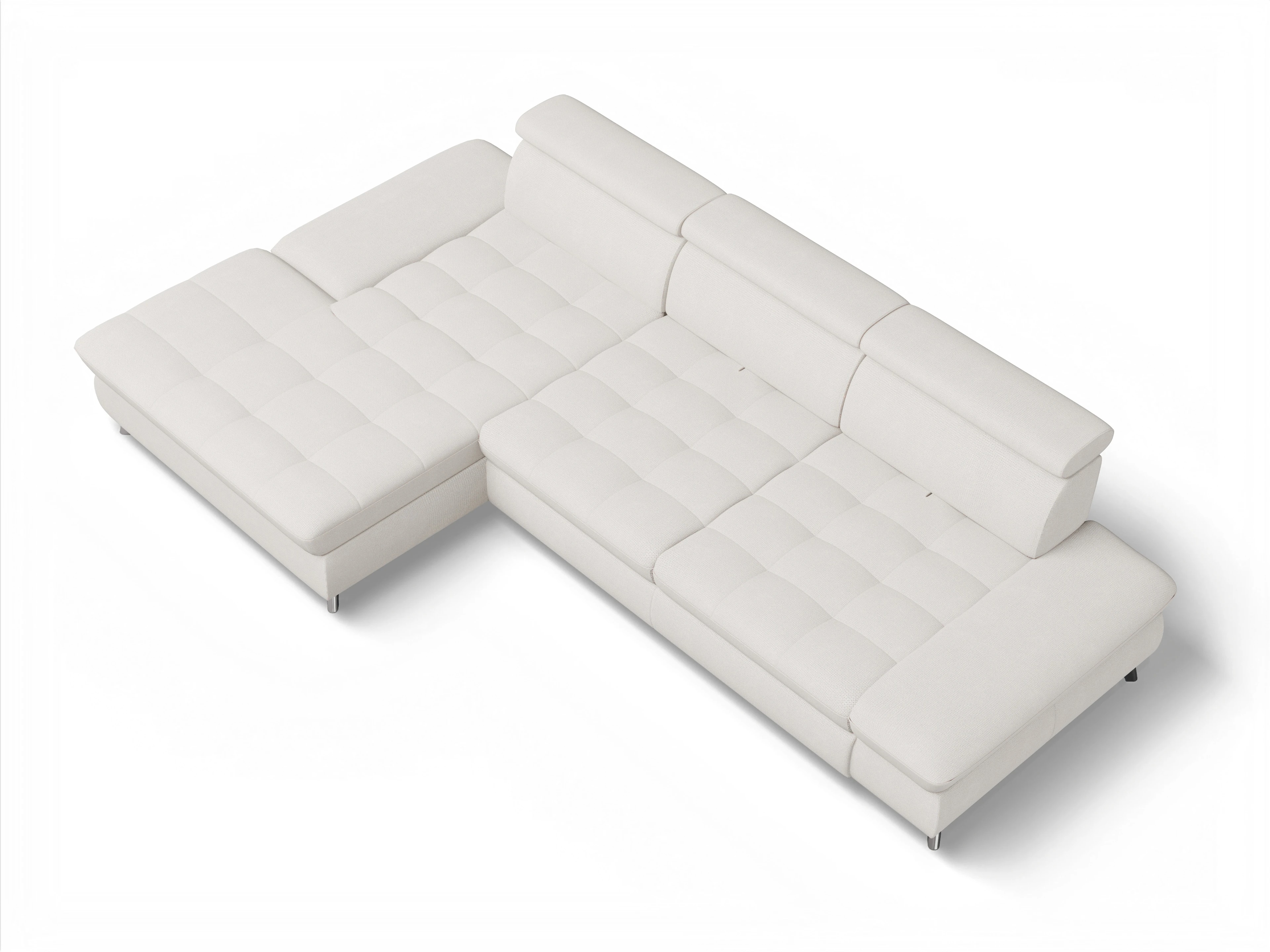 Ansicht des Produktes Memphis Stoff Ecksofa links Abschluss offen in Stoff Beige