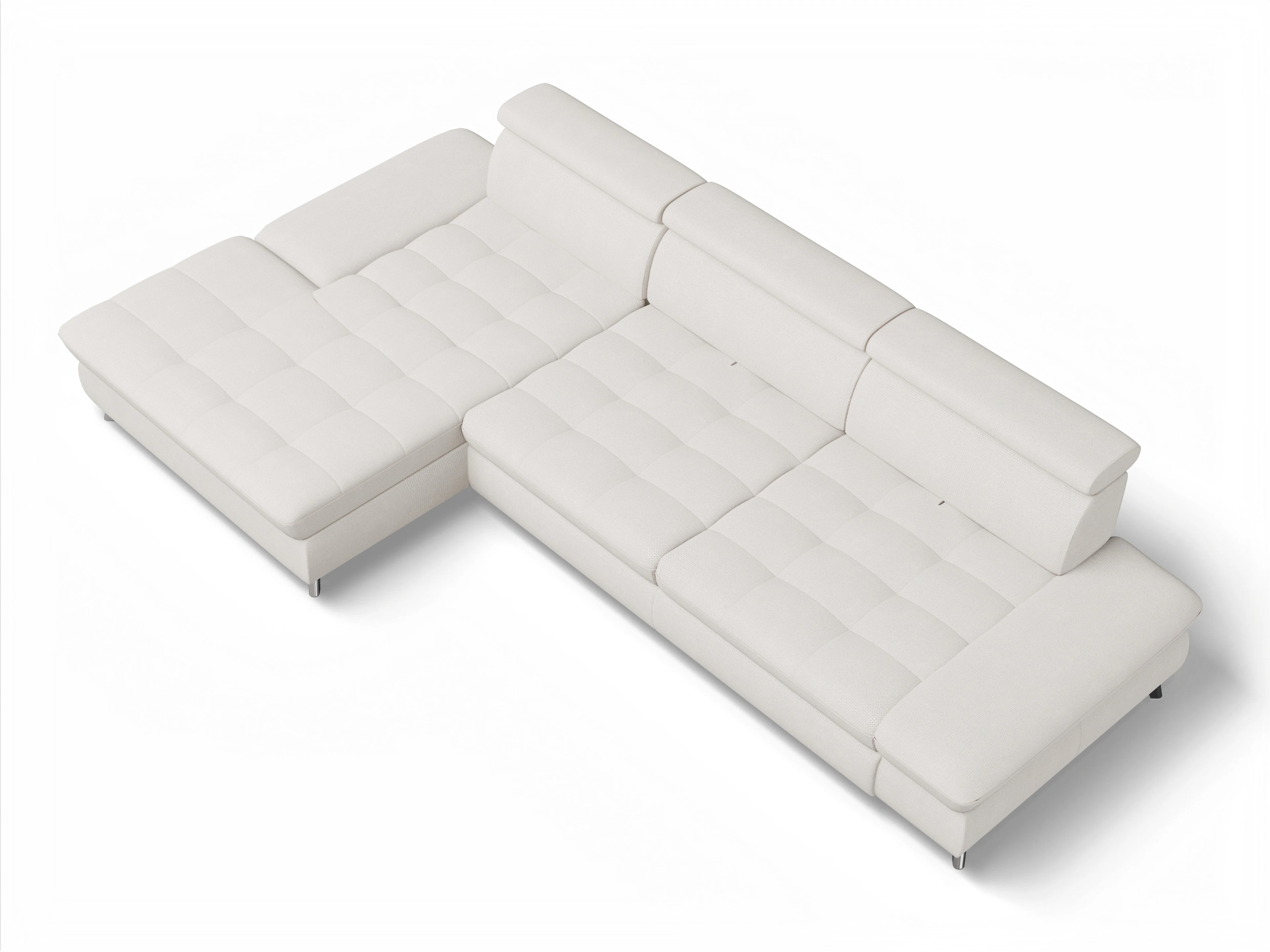 Ansicht des Produktes Memphis Stoff Ecksofa links Abschluss offen in Stoff Beige