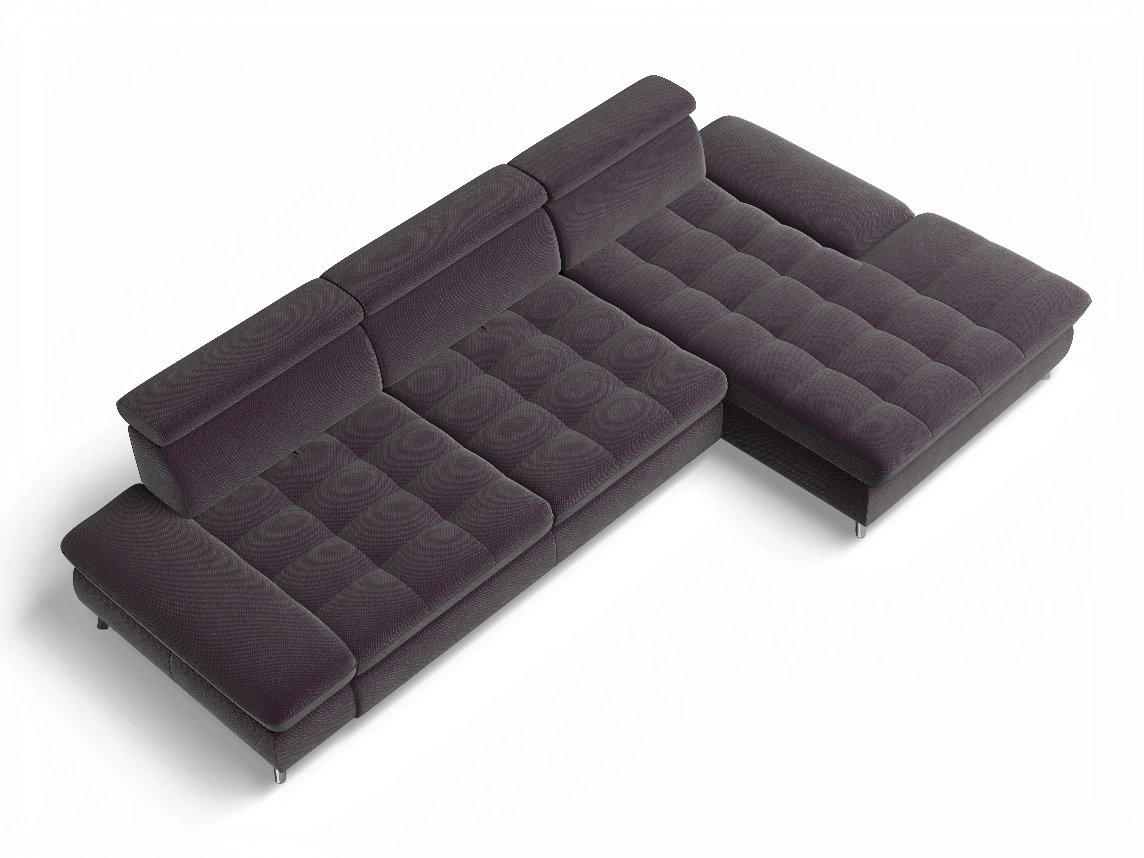 Ansicht des Produktes Memphis Stoff Ecksofa rechts Abschluss offen in Stoff Rot