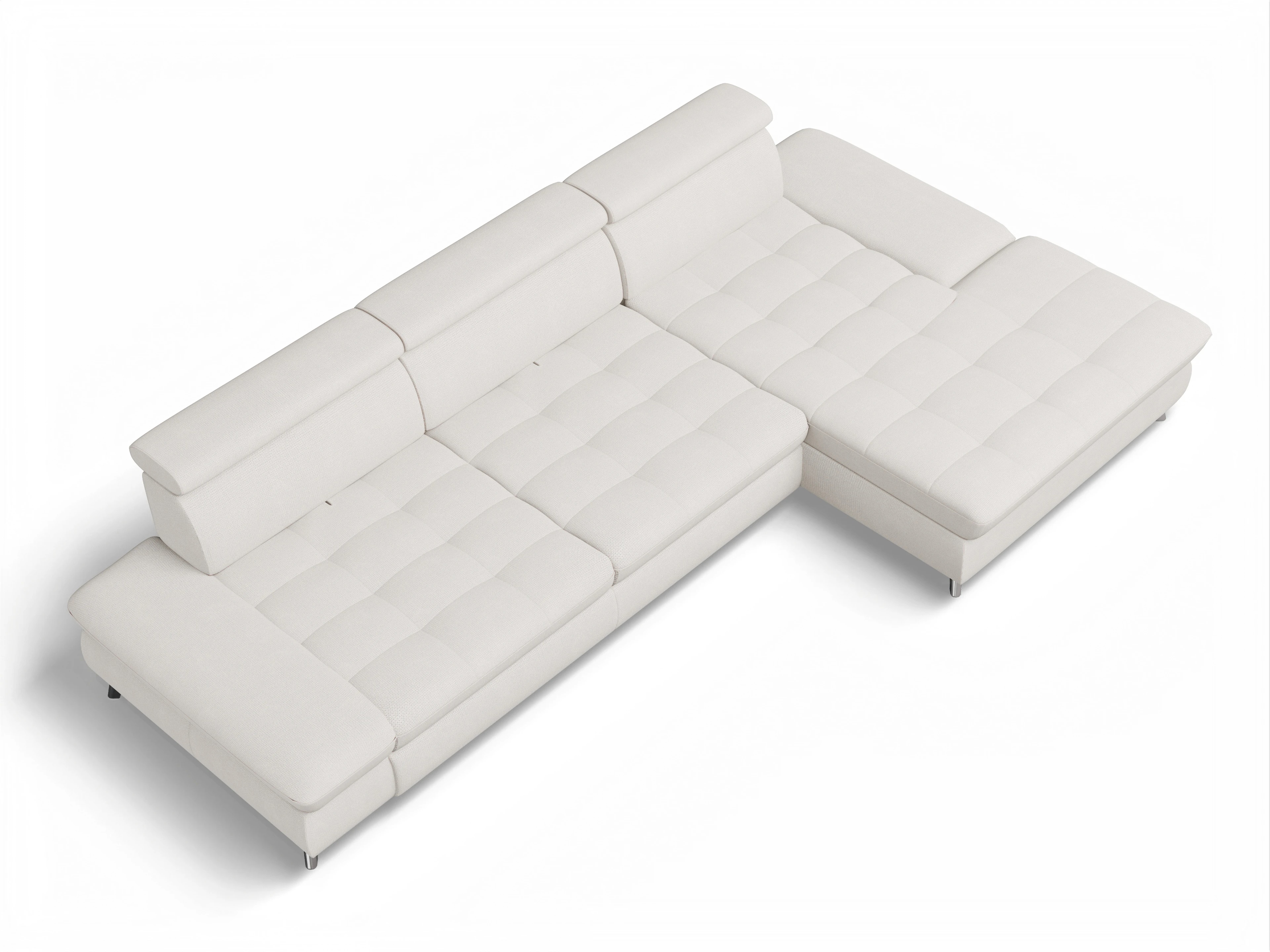 Ansicht des Produktes Memphis Stoff Ecksofa rechts Abschluss offen in Stoff Beige