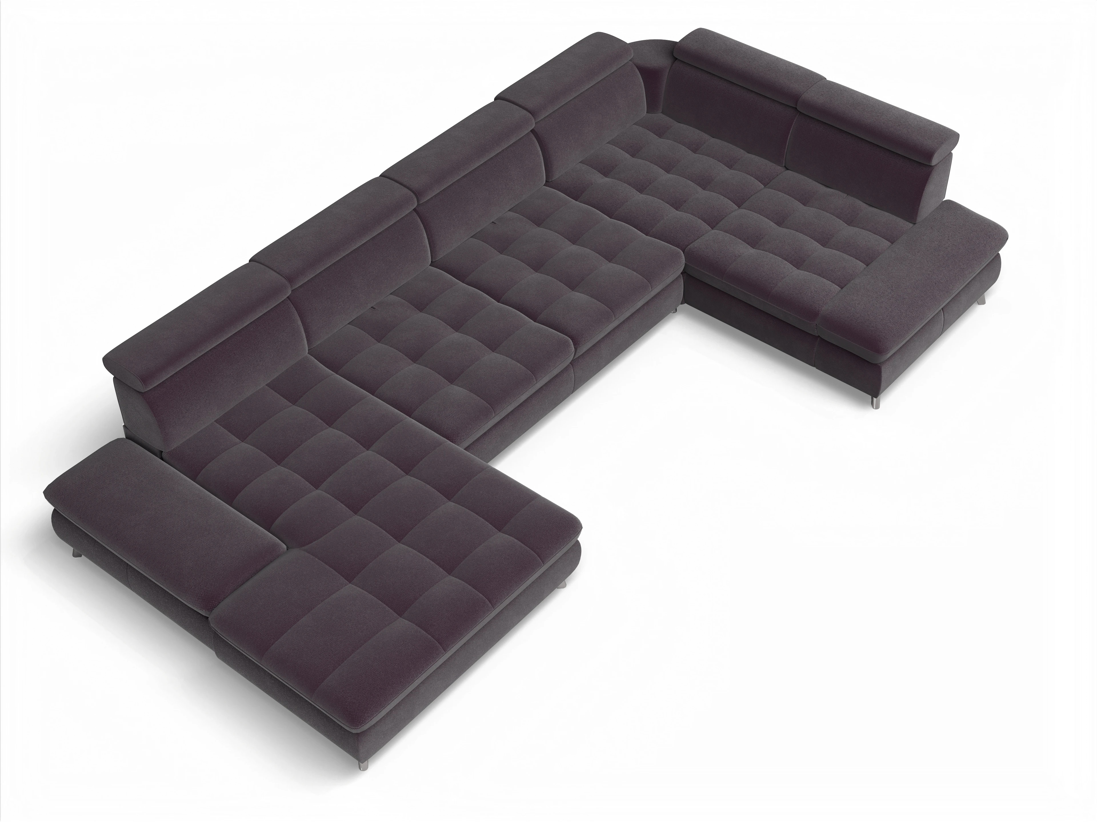 Ansicht des Produktes Memphis Stoff Wohnlandschaft Armlehne rechts Abschluss offen links in Stoff Rot