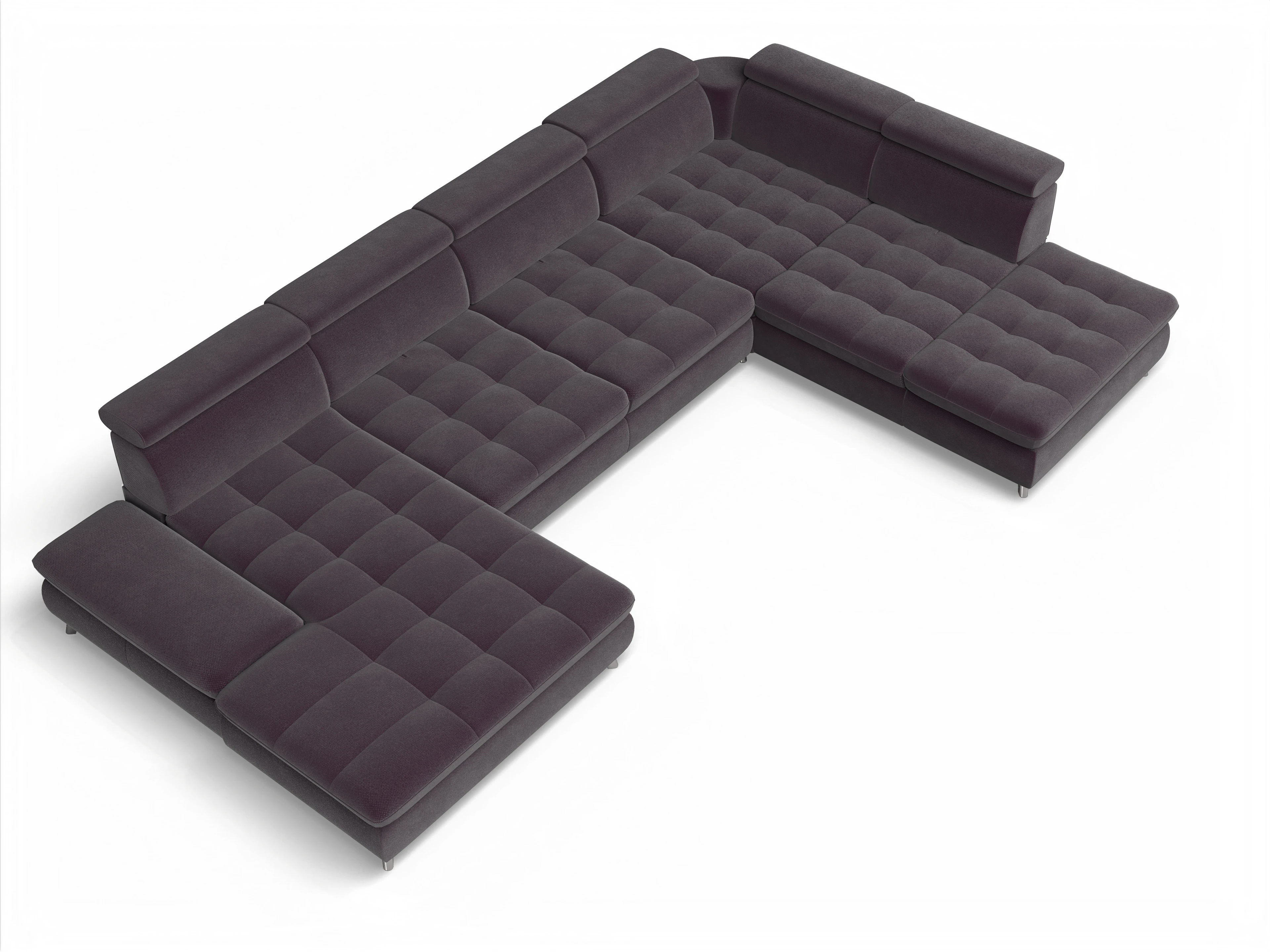 Ansicht des Produktes Memphis Stoff Wohnlandschaft offen beidseitig in Stoff Rot