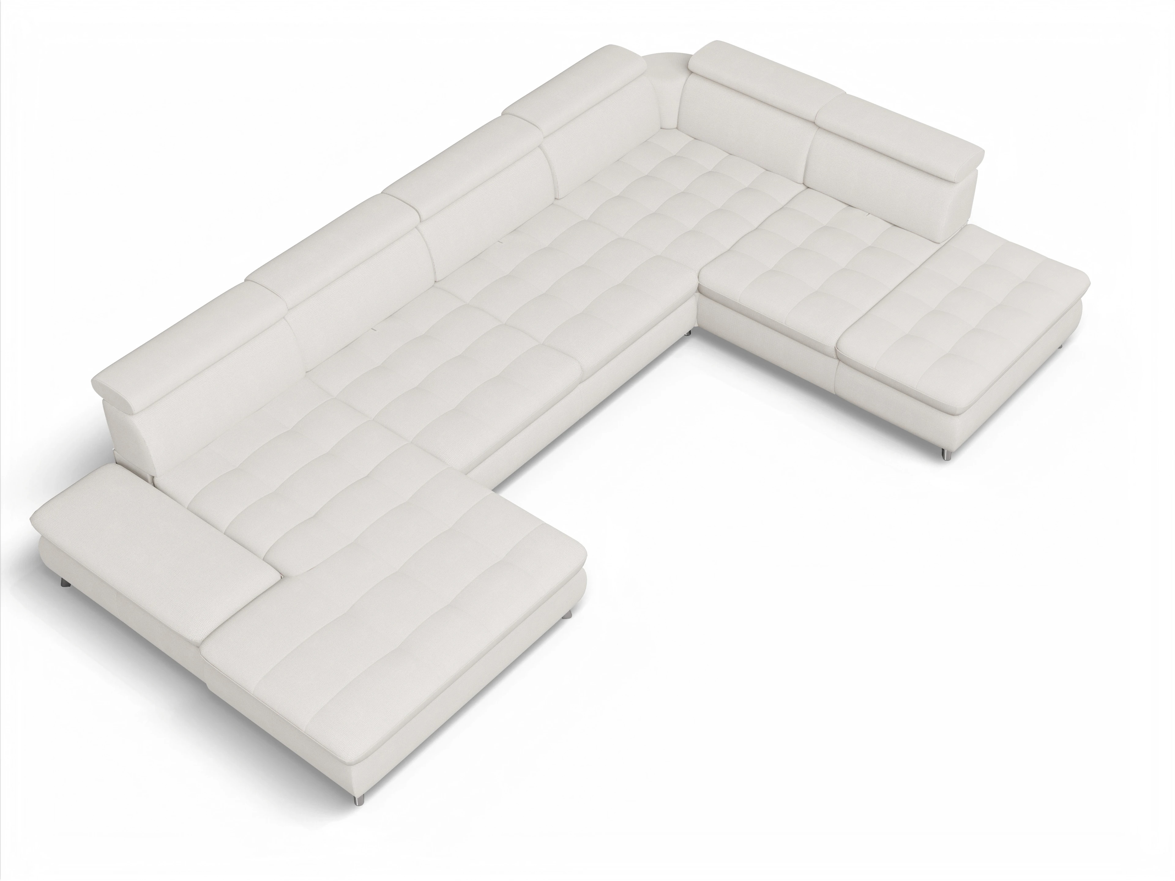 Ansicht des Produktes Memphis Stoff Wohnlandschaft offen beidseitig in Stoff Beige