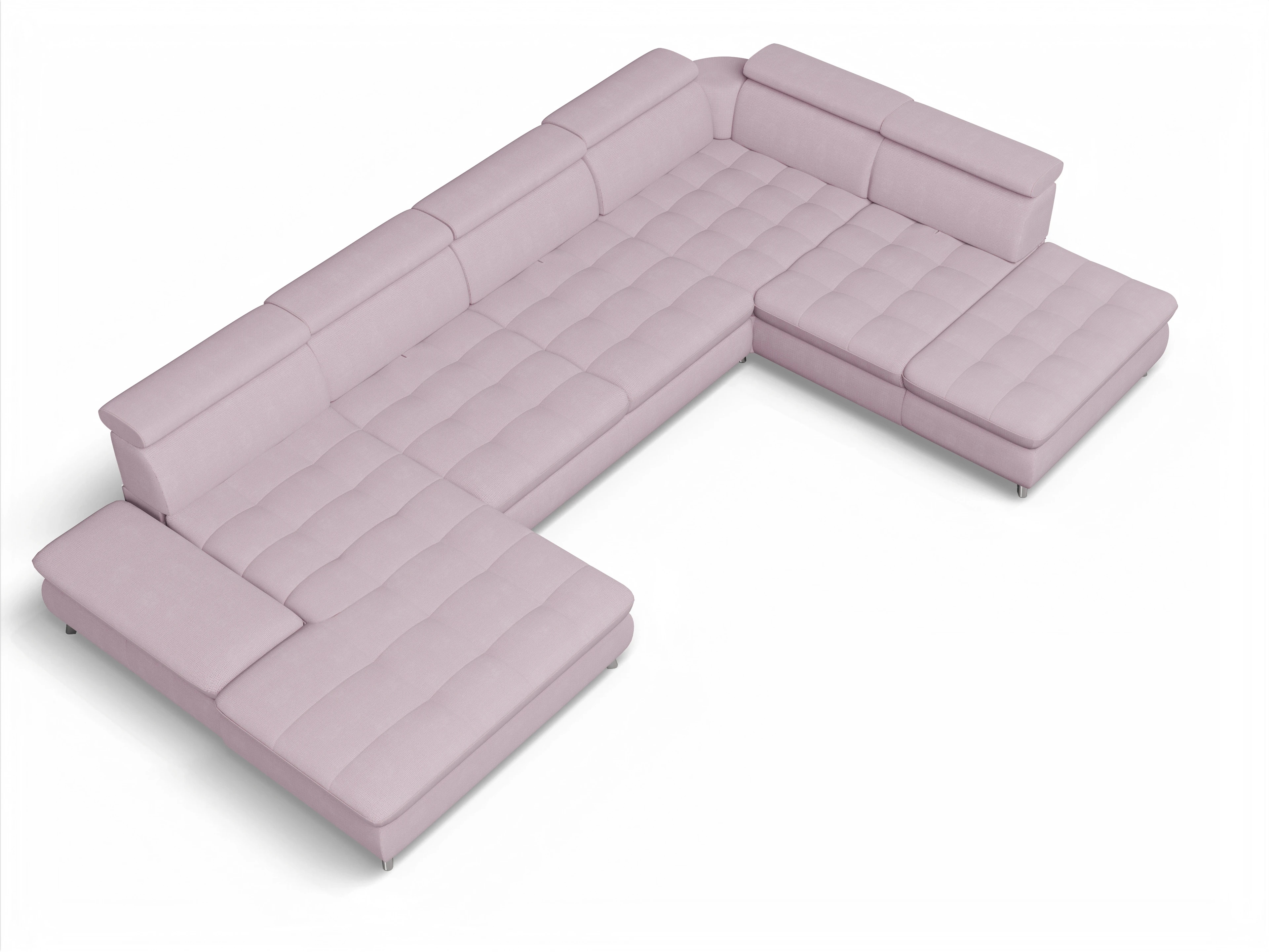 Ansicht des Produktes Memphis Stoff Wohnlandschaft offen beidseitig in Stoff Rosa