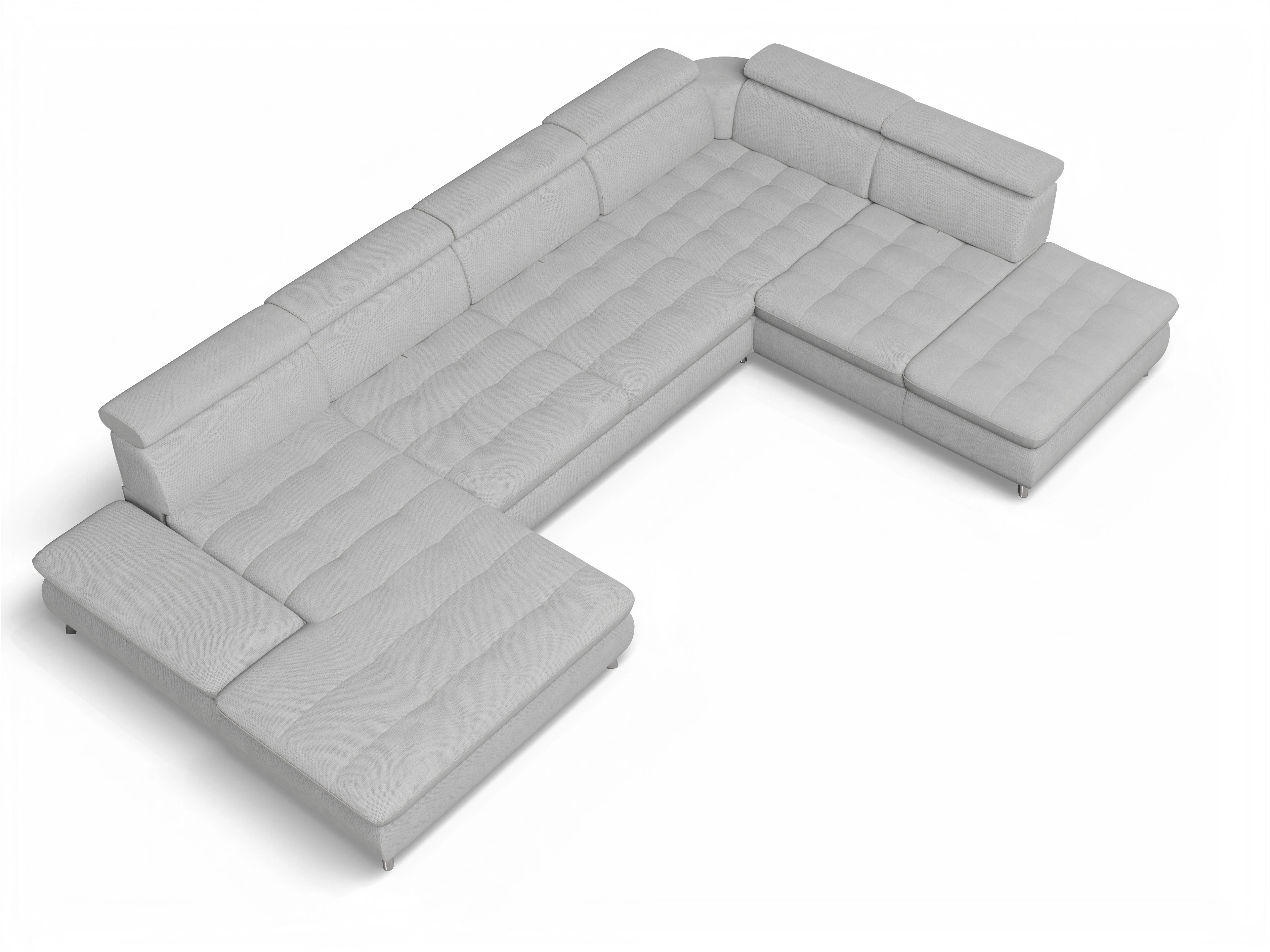 Ansicht des Produktes Memphis Stoff Wohnlandschaft offen beidseitig in Stoff Grau