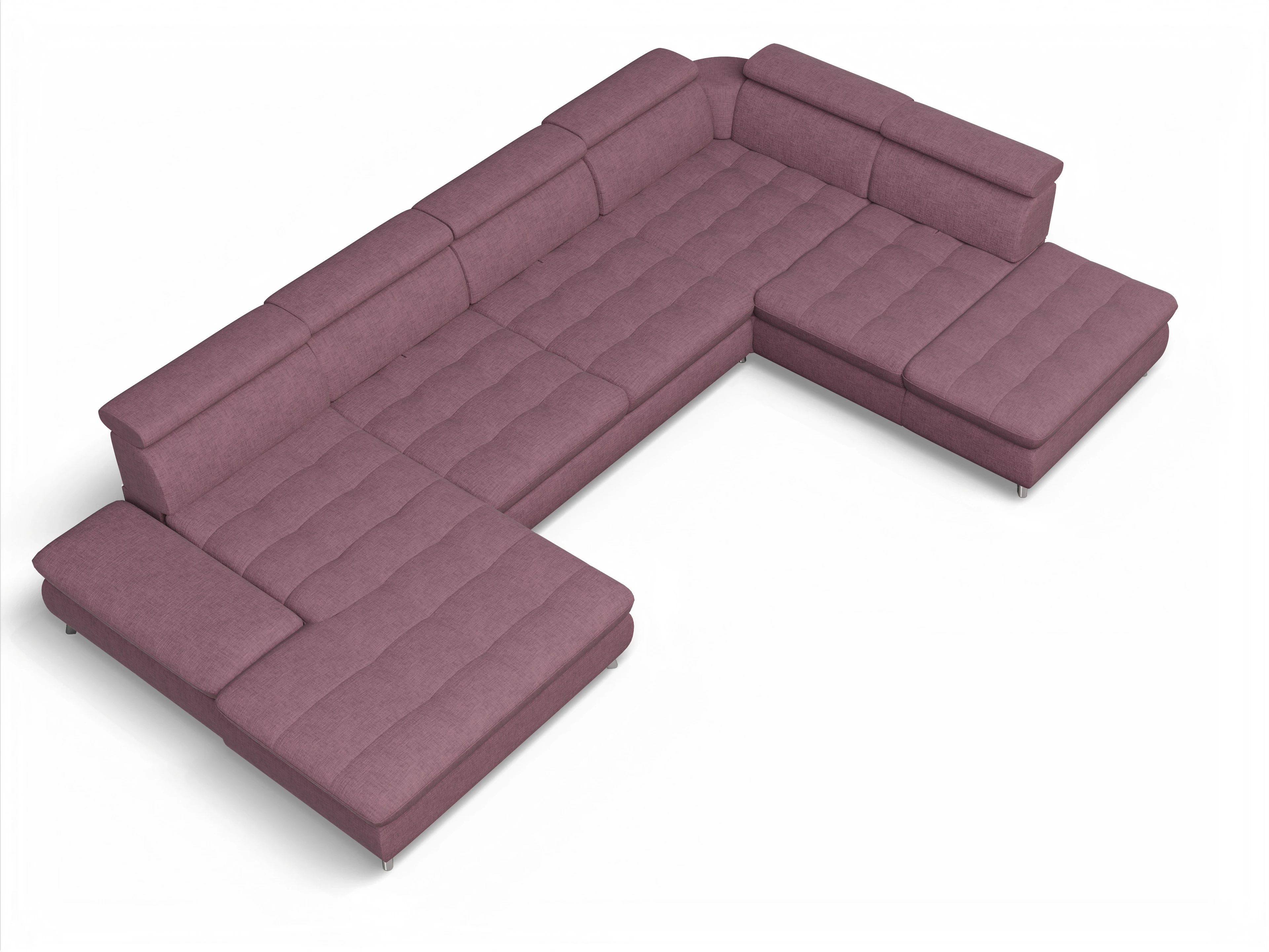 Ansicht des Produktes Memphis Stoff Wohnlandschaft offen beidseitig in Stoff Rot