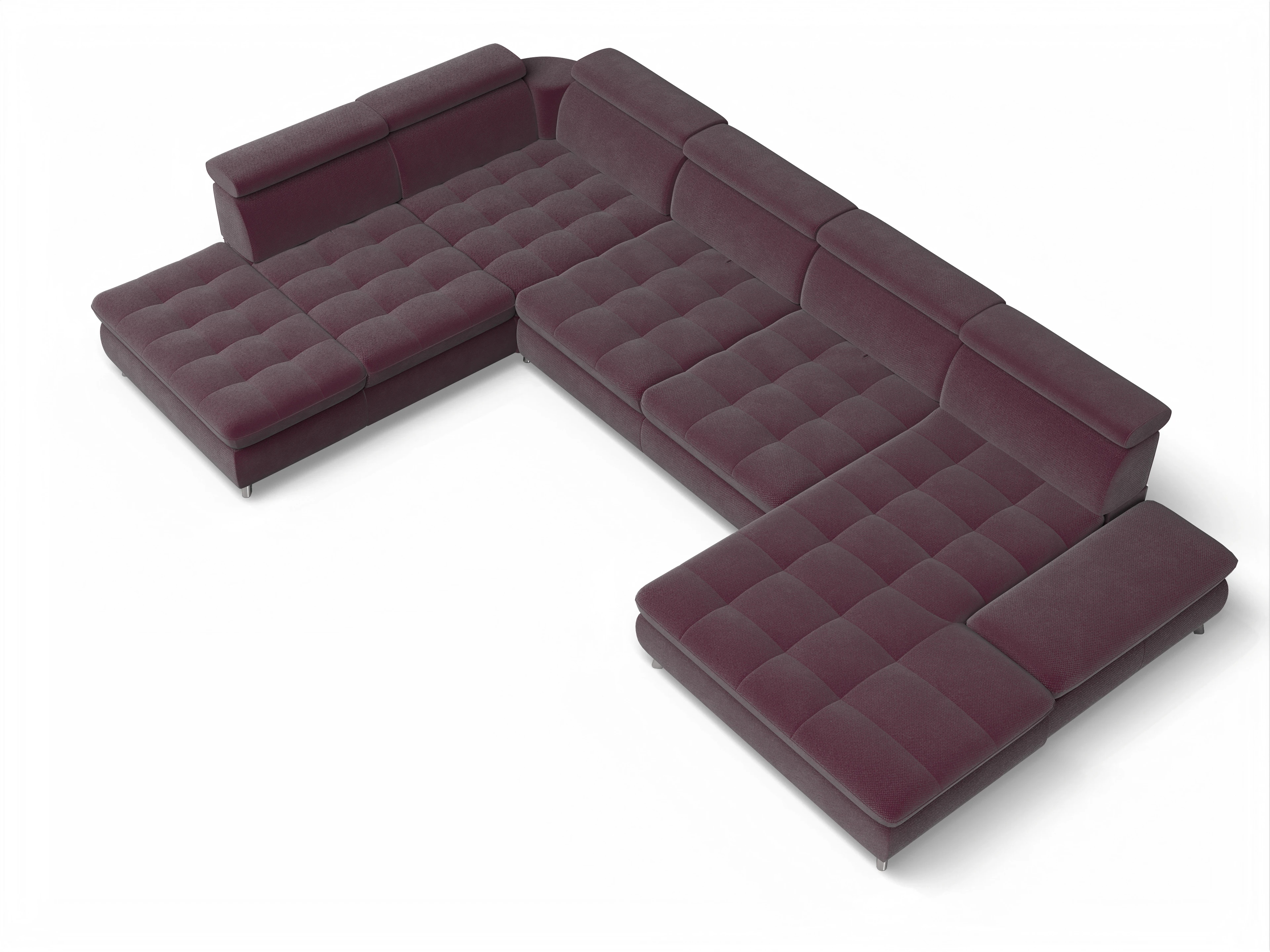 Ansicht des Produktes Memphis Stoff Wohnlandschaft offen beidseitig in Stoff Rot