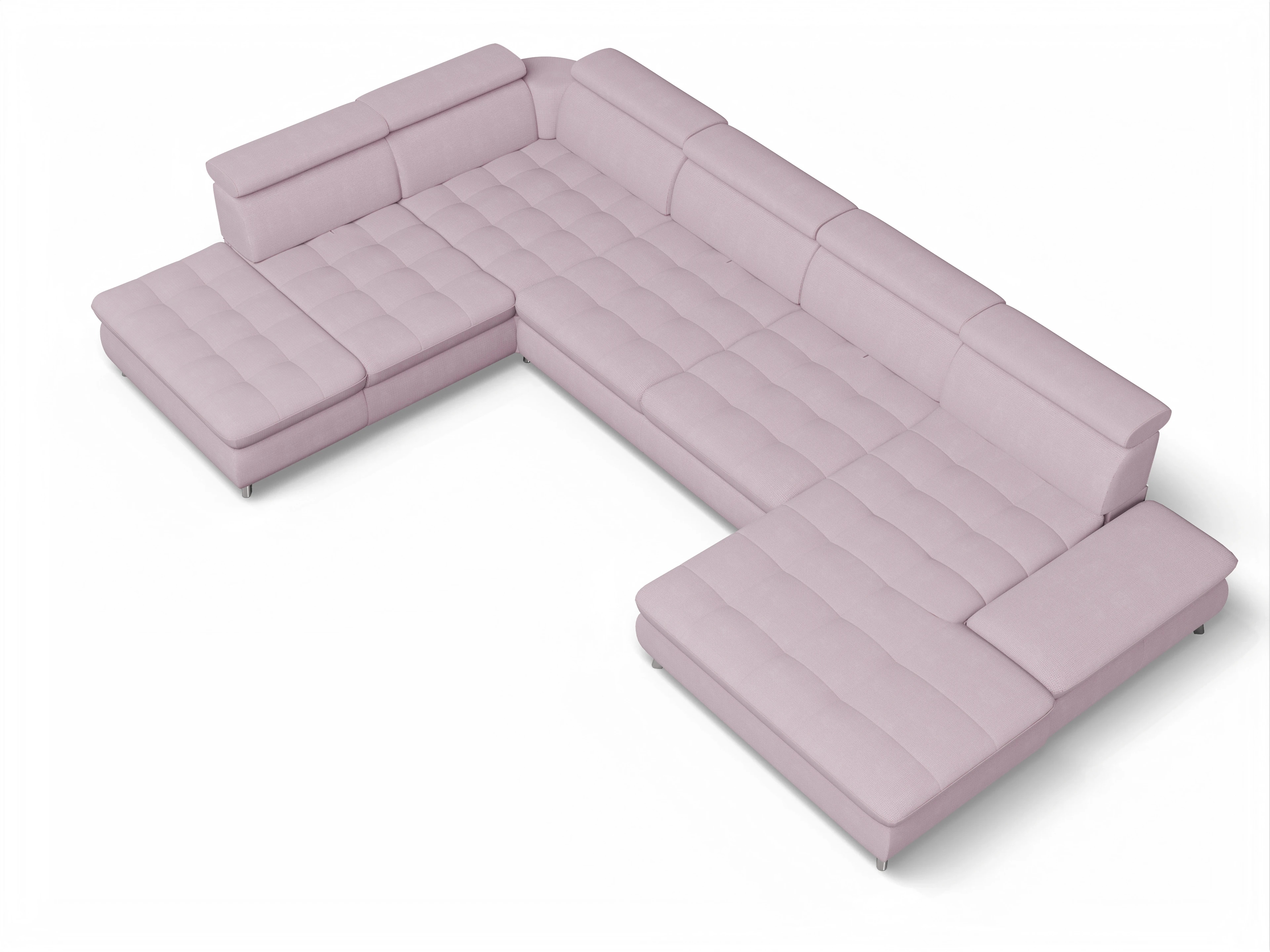 Ansicht des Produktes Memphis Stoff Wohnlandschaft offen beidseitig in Stoff Rosa