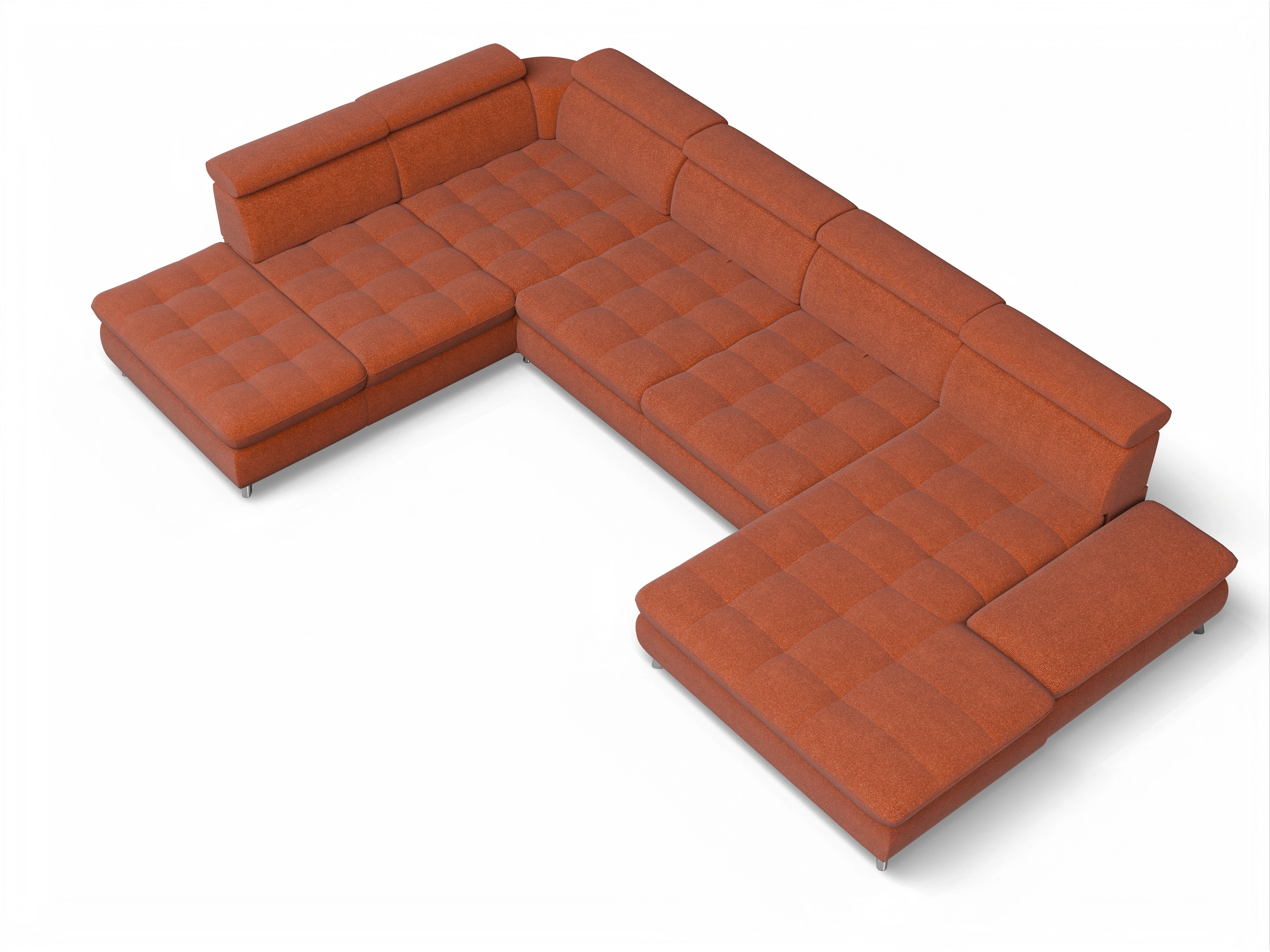 Ansicht des Produktes Memphis Stoff Wohnlandschaft offen beidseitig in Stoff Rot