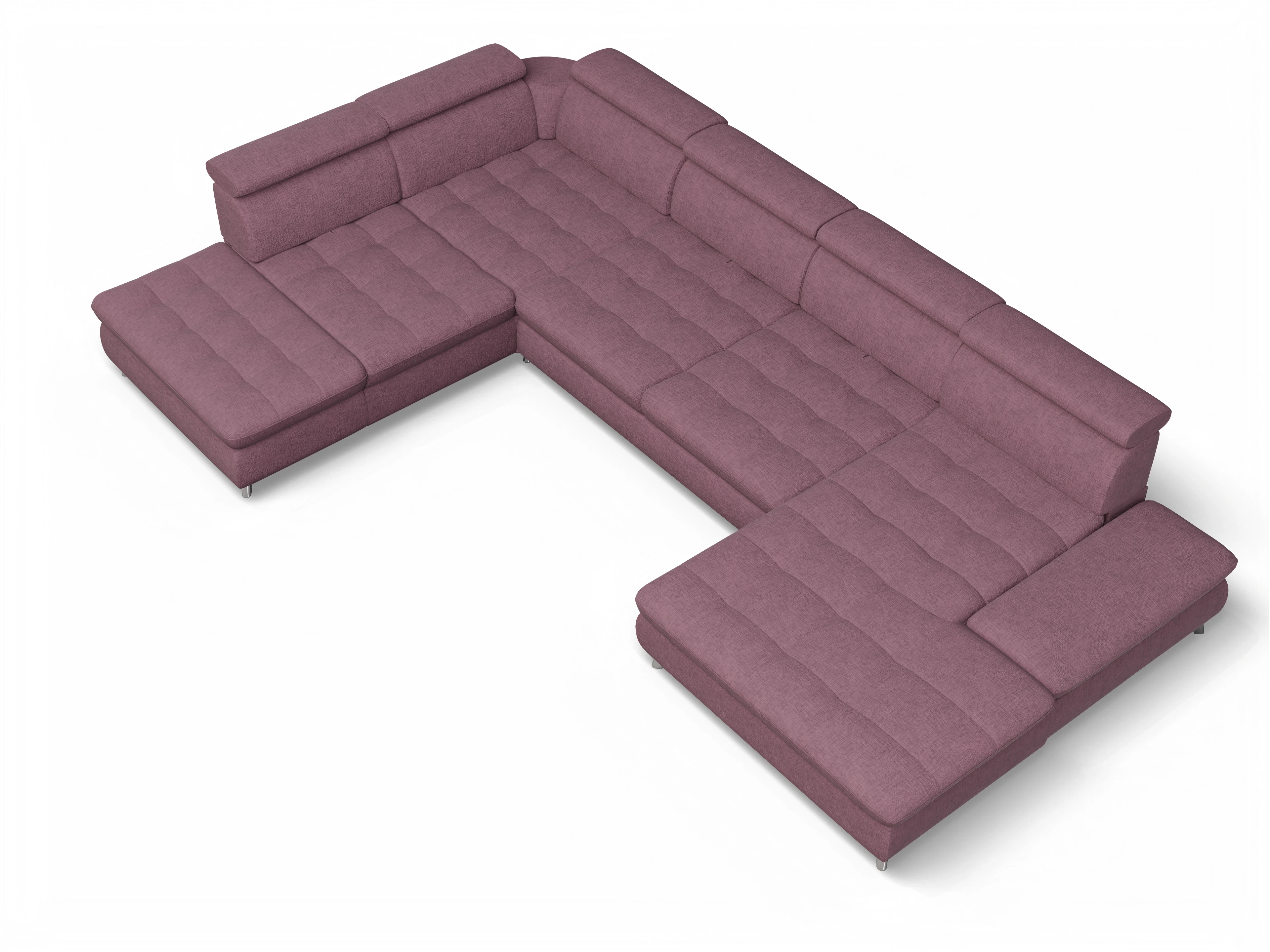 Ansicht des Produktes Memphis Stoff Wohnlandschaft offen beidseitig in Stoff Rot