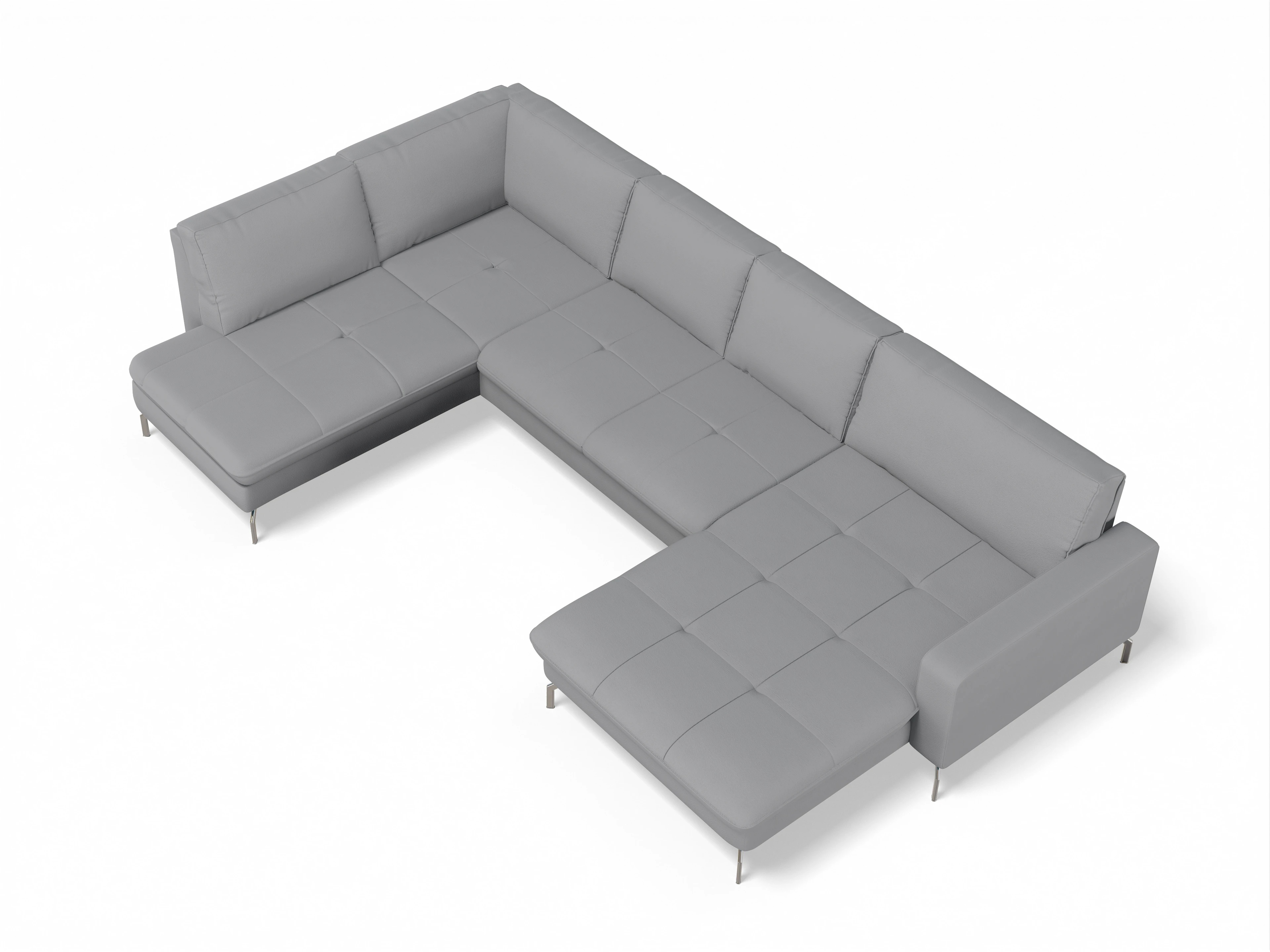 Ansicht des Produktes SC Smart 1075 Wohnlandschaft offen beidseitig in Stoff Grau