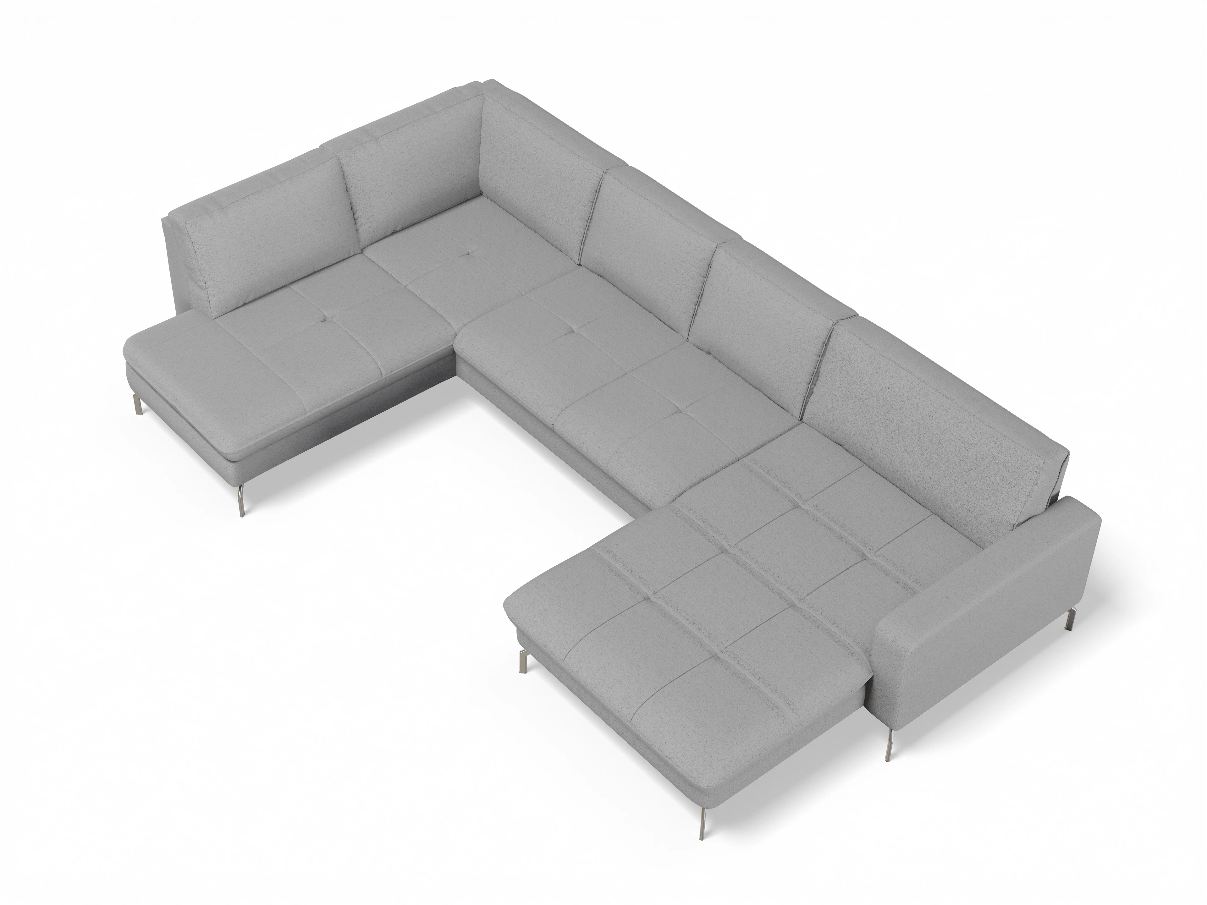 Ansicht des Produktes SC Smart 1075 Wohnlandschaft offen beidseitig in Stoff Grau