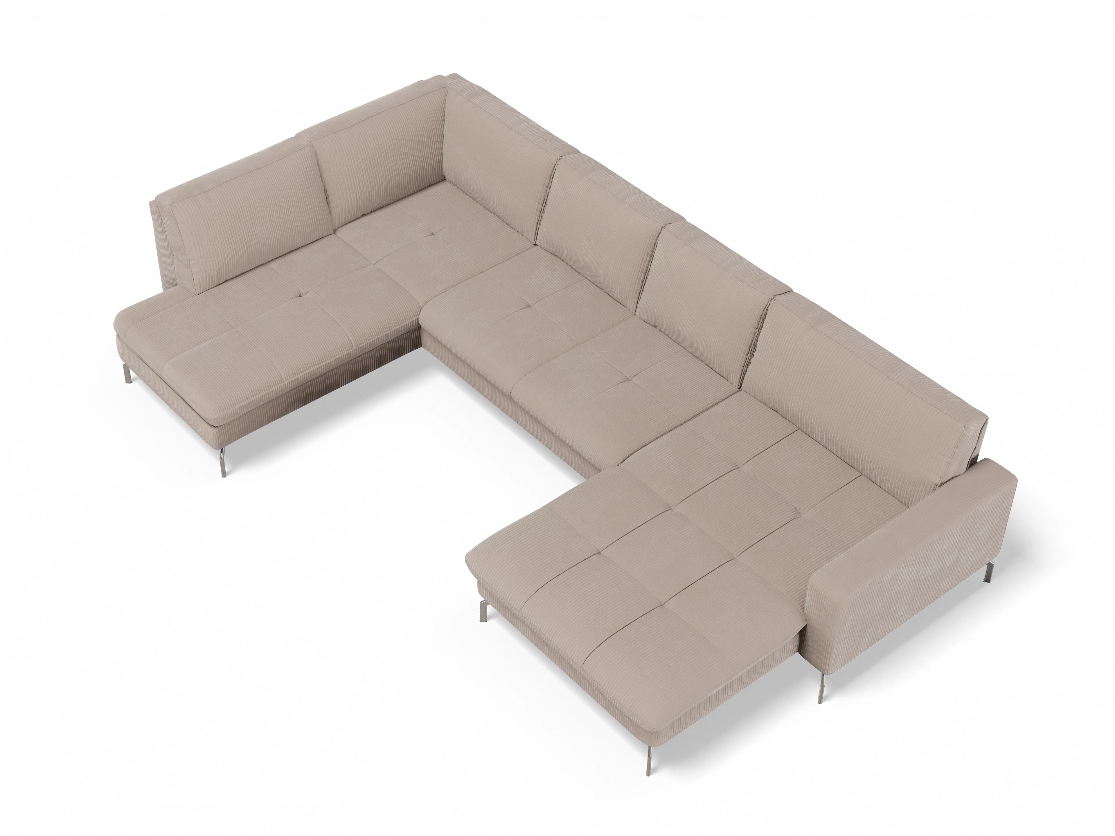 Sitz Concept smart 1075 CanapéXL Medium SE1,5Aho R Ansicht des Produktes SC Smart 1075 Wohnlandschaft offen beidseitig in Stoff Grau