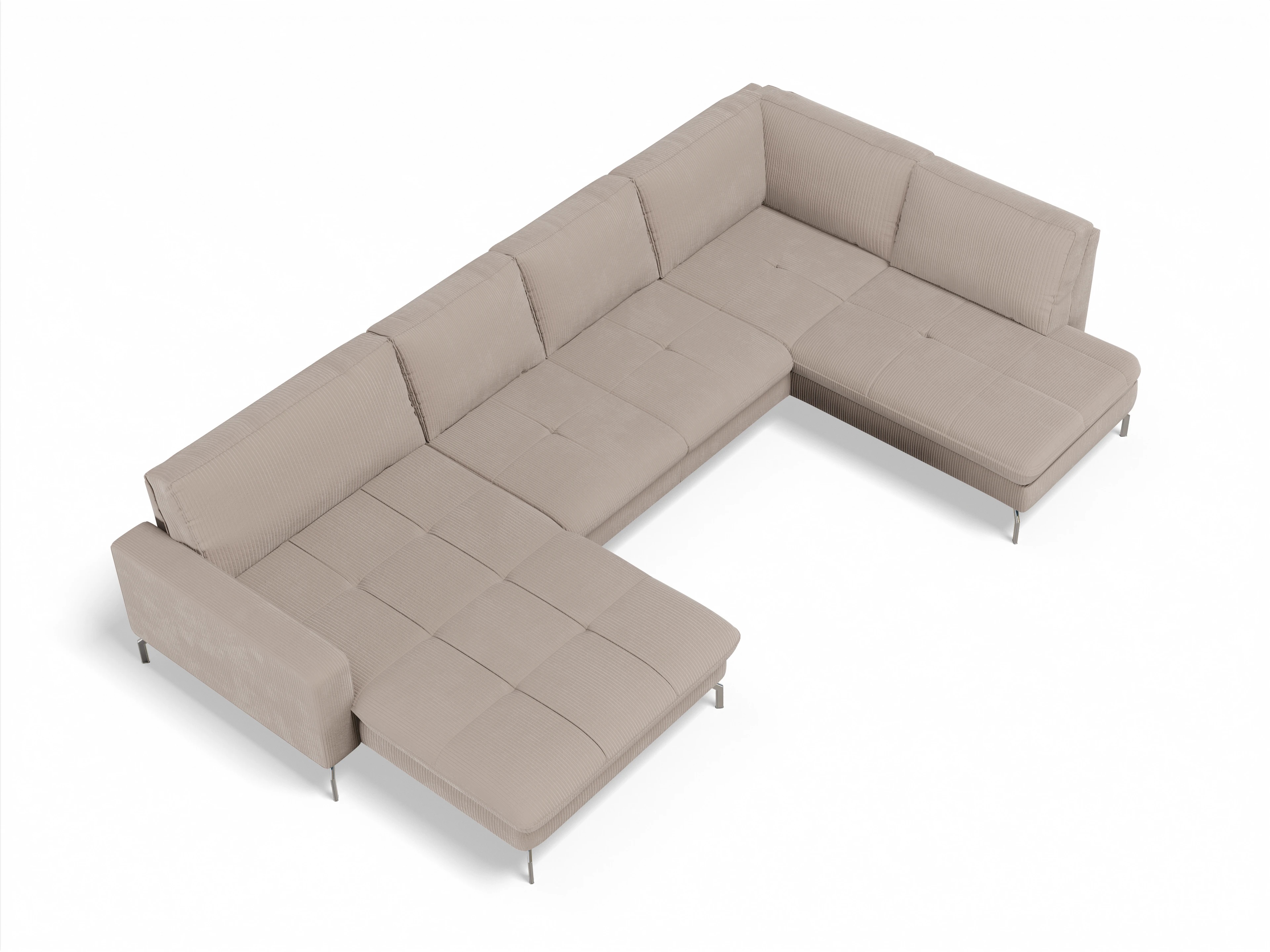 Ansicht des Produktes SC Smart 1075 Wohnlandschaft offen beidseitig in Stoff Grau