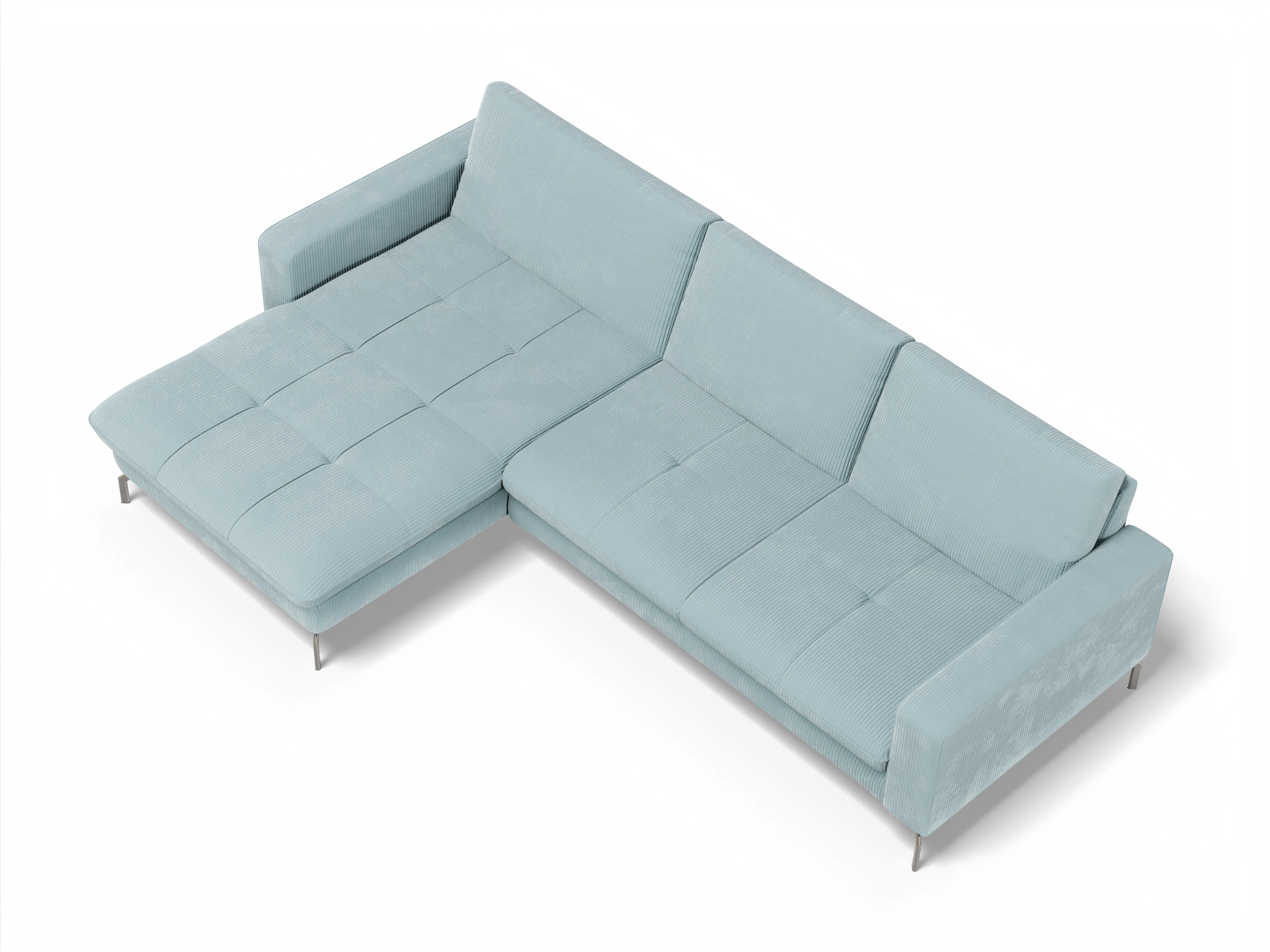 Ansicht des Produktes SC Smart 1075 Ecksofa links Abschluss offen in Stoff Blau