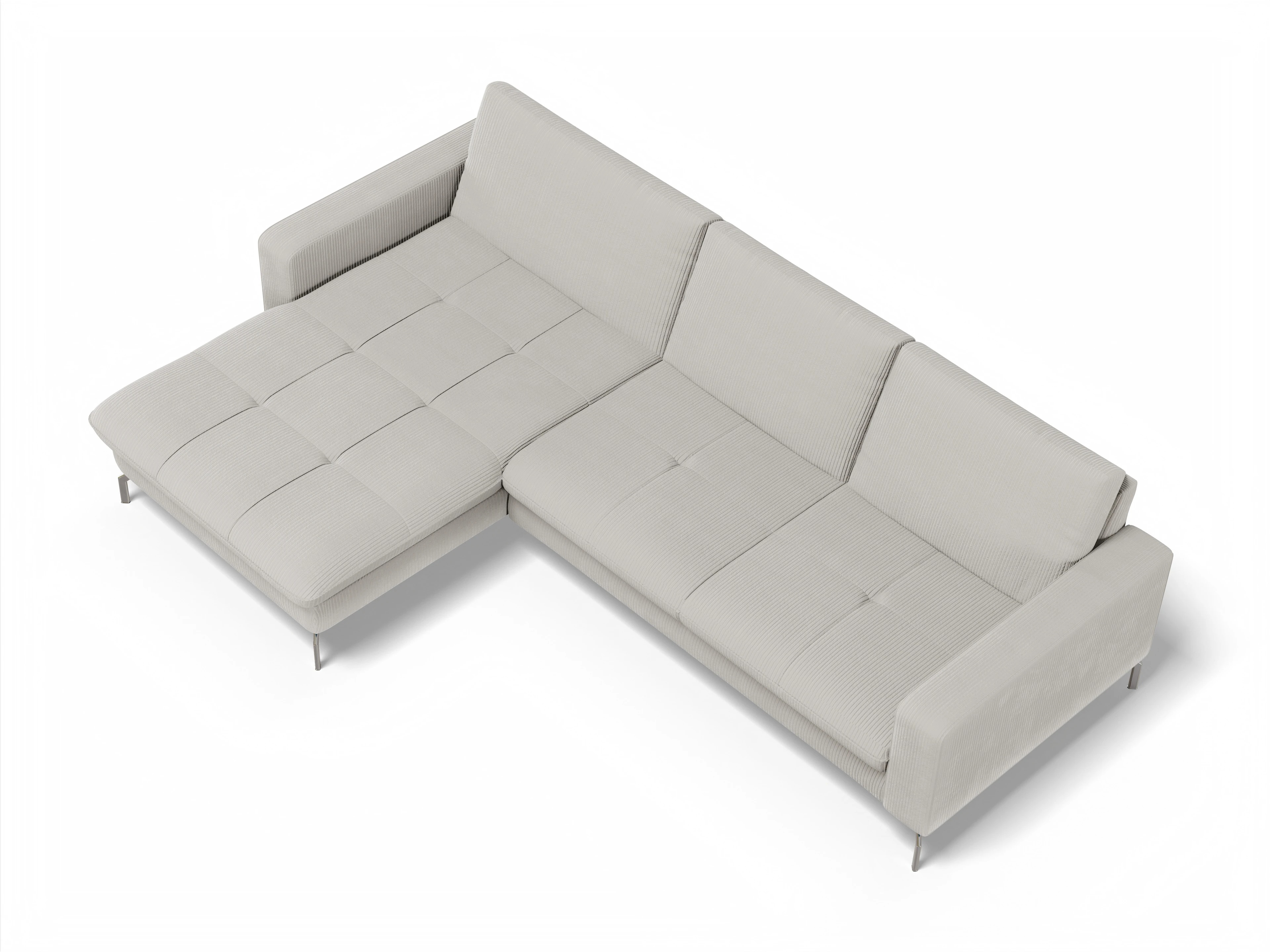 Ansicht des Produktes SC Smart 1075 Ecksofa links Abschluss offen in Stoff Beige
