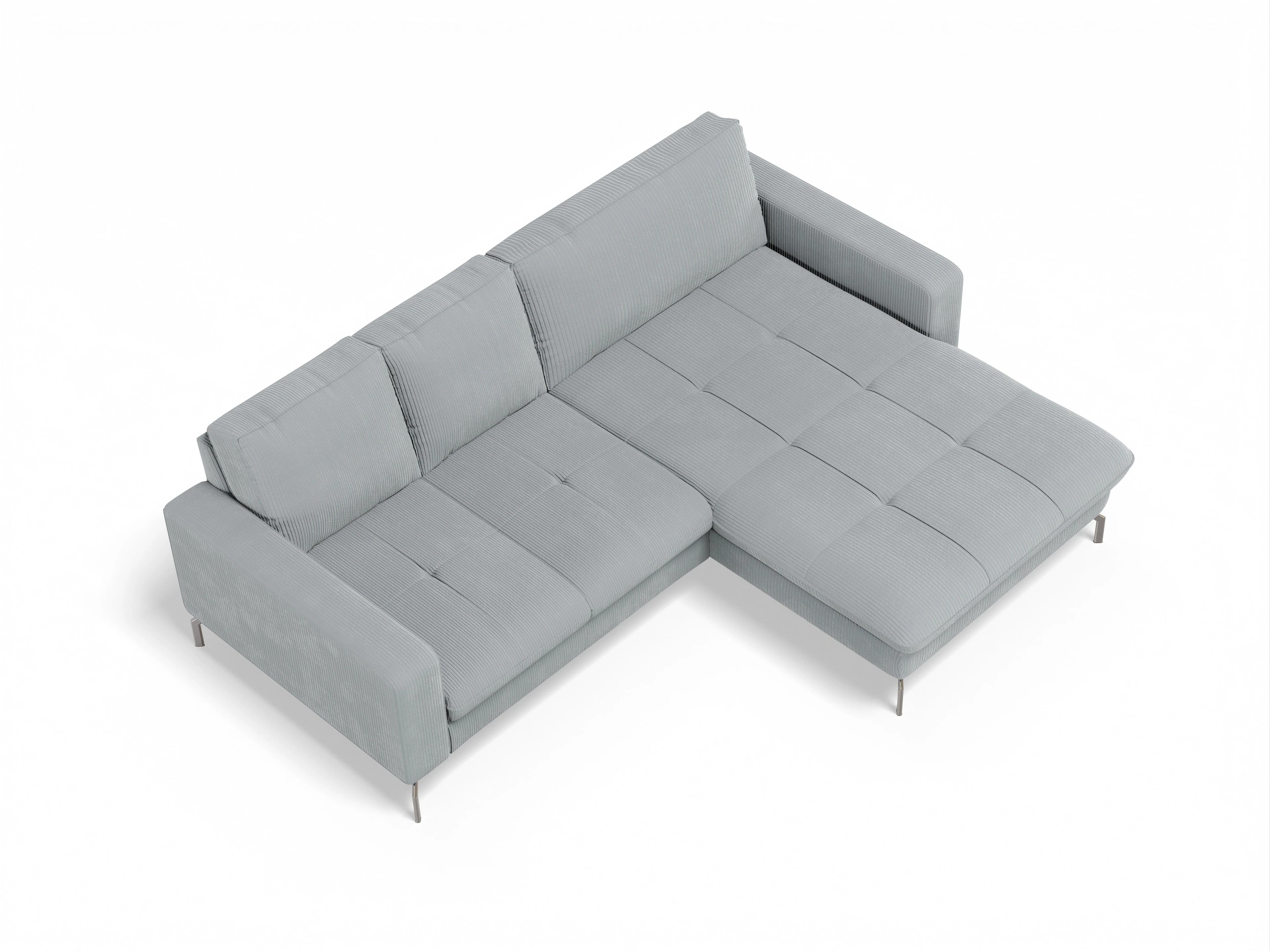 Ansicht des Produktes SC Smart 1075 Ecksofa rechts Abschluss offen in Stoff Grau