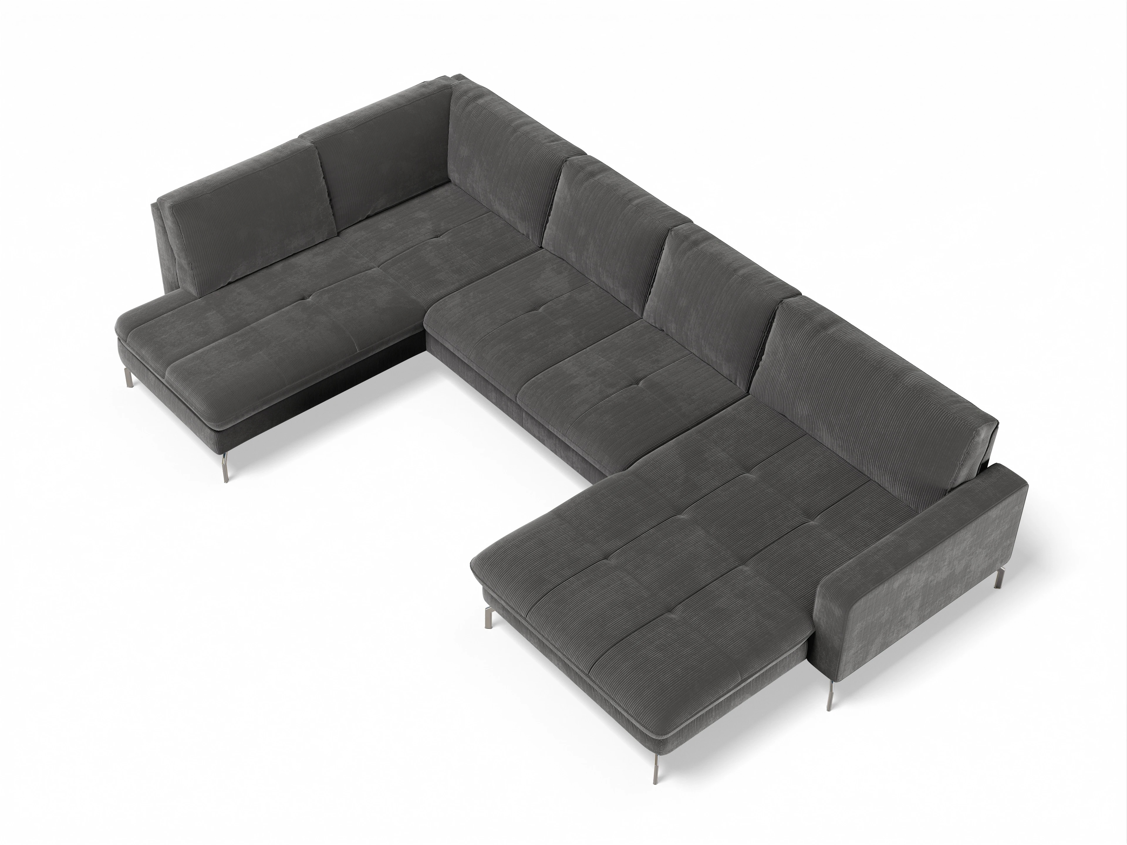 Sitz Concept smart 1075 CanapéXL Medium SE1,5Aho R Ansicht des Produktes SC Smart 1075 Wohnlandschaft offen beidseitig in Stoff Grau